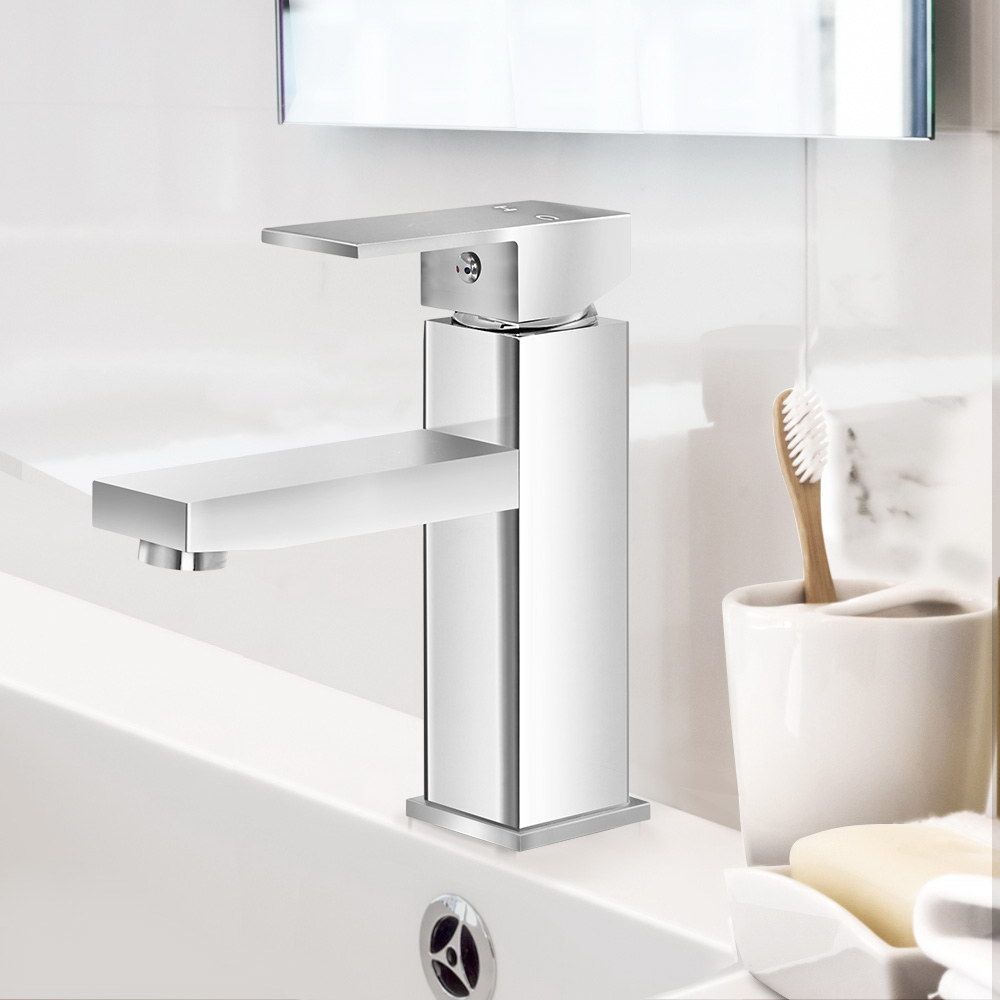 Cefito Bathroom Basin Mixer Tap Square Faucet Vanity Laundry Chrome-Furniture > Bathroom > Tap & Sink Accessories-PEROZ Accessories