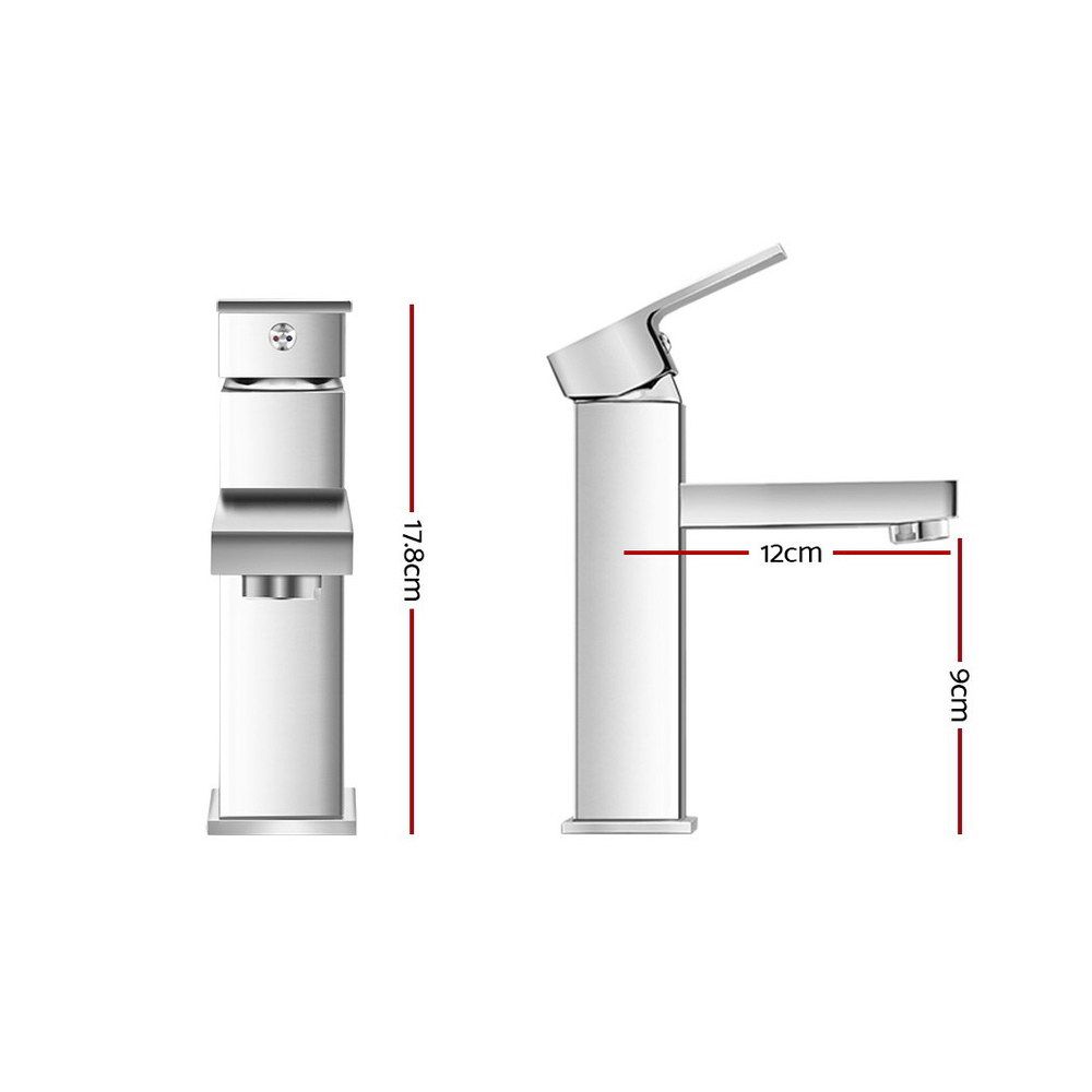 Cefito Bathroom Basin Mixer Tap Square Faucet Vanity Laundry Chrome-Furniture > Bathroom > Tap & Sink Accessories-PEROZ Accessories