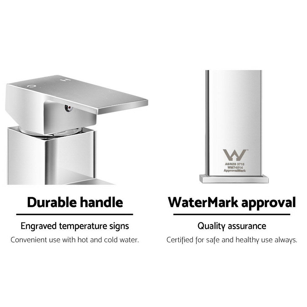 Cefito Bathroom Basin Mixer Tap Square Faucet Vanity Laundry Chrome-Furniture > Bathroom > Tap & Sink Accessories-PEROZ Accessories