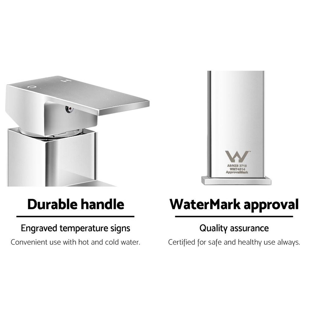 Cefito Bathroom Basin Mixer Tap Square Faucet Vanity Laundry Chrome-Furniture > Bathroom > Tap & Sink Accessories-PEROZ Accessories