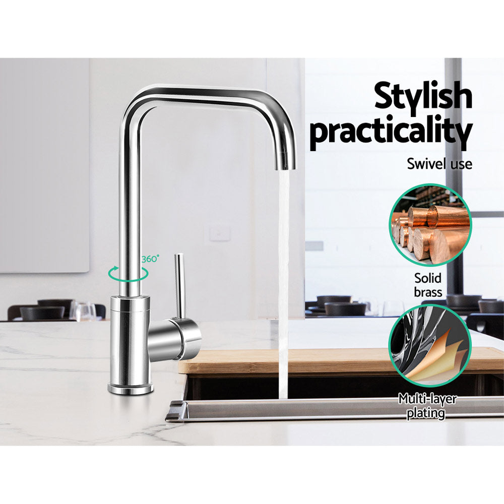 Cefito Kitchen Mixer Tap Mixer Rectangle Sink Faucet Basin Laundry Chrome-Furniture > Bathroom > Tap & Sink Accessories-PEROZ Accessories