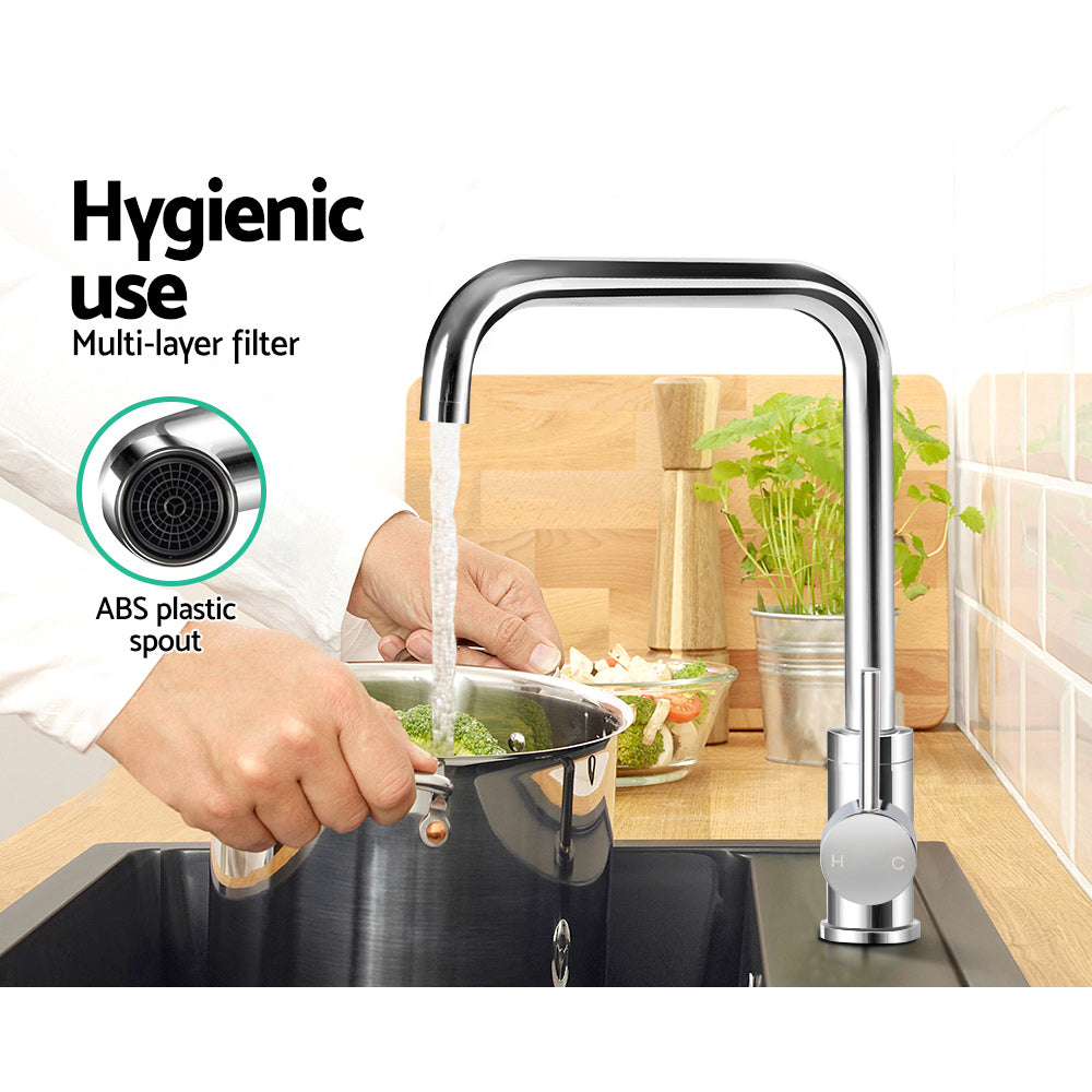 Cefito Kitchen Mixer Tap Mixer Rectangle Sink Faucet Basin Laundry Chrome-Furniture > Bathroom > Tap & Sink Accessories-PEROZ Accessories