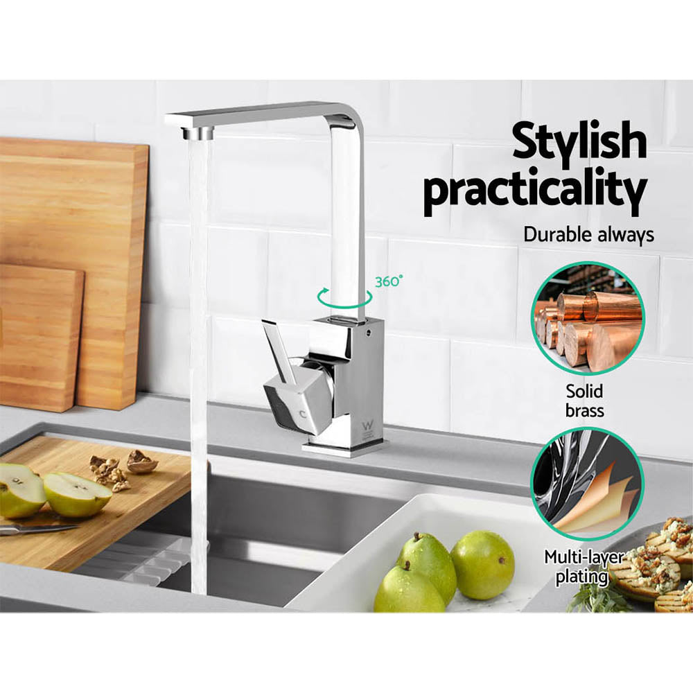 Cefito Kitchen Mixer Tap Mixer Square Sink Faucet Basin Laundry Chrome-Furniture > Bathroom > Tap & Sink Accessories-PEROZ Accessories