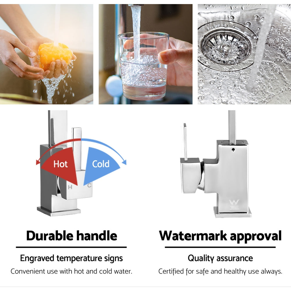 Cefito Kitchen Mixer Tap Mixer Square Sink Faucet Basin Laundry Chrome-Furniture > Bathroom > Tap & Sink Accessories-PEROZ Accessories