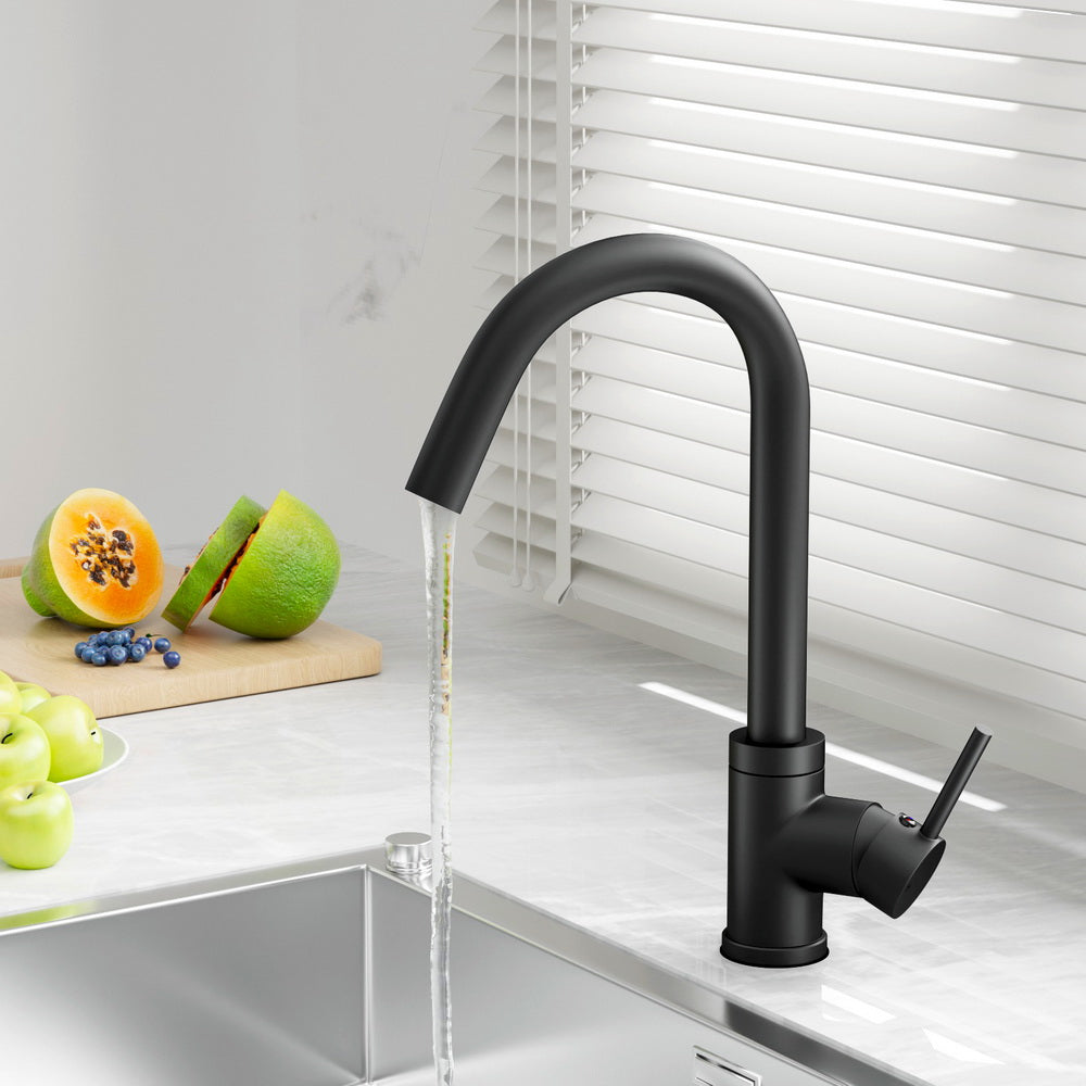 Cefito Kitchen Mixer Tap Mixer Round Sink Faucet Basin Laundry Black-Furniture > Bathroom > Tap & Sink Accessories-PEROZ Accessories