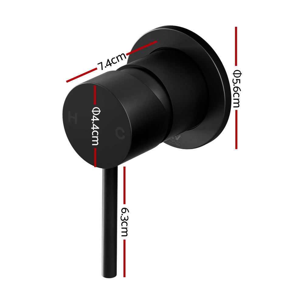 Cefito Basin Mixer Wall Tap Round Brass Faucet Shower Bathtub Black-Home & Garden > Bathroom Accessories > Shower Accessories-PEROZ Accessories