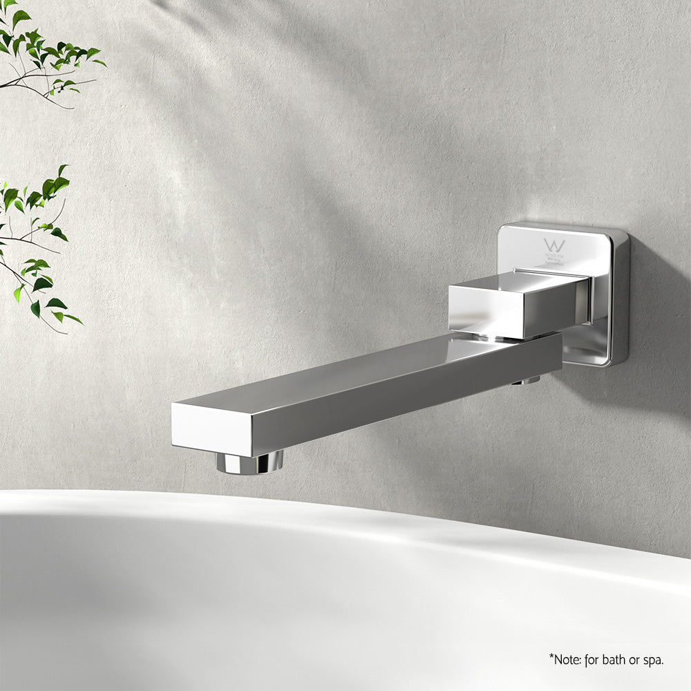Cefito Bathroom Mixer Spout Wall Bath Tap Square Swivel Bathtub Chrome-Furniture > Bathroom > Tap & Sink Accessories-PEROZ Accessories