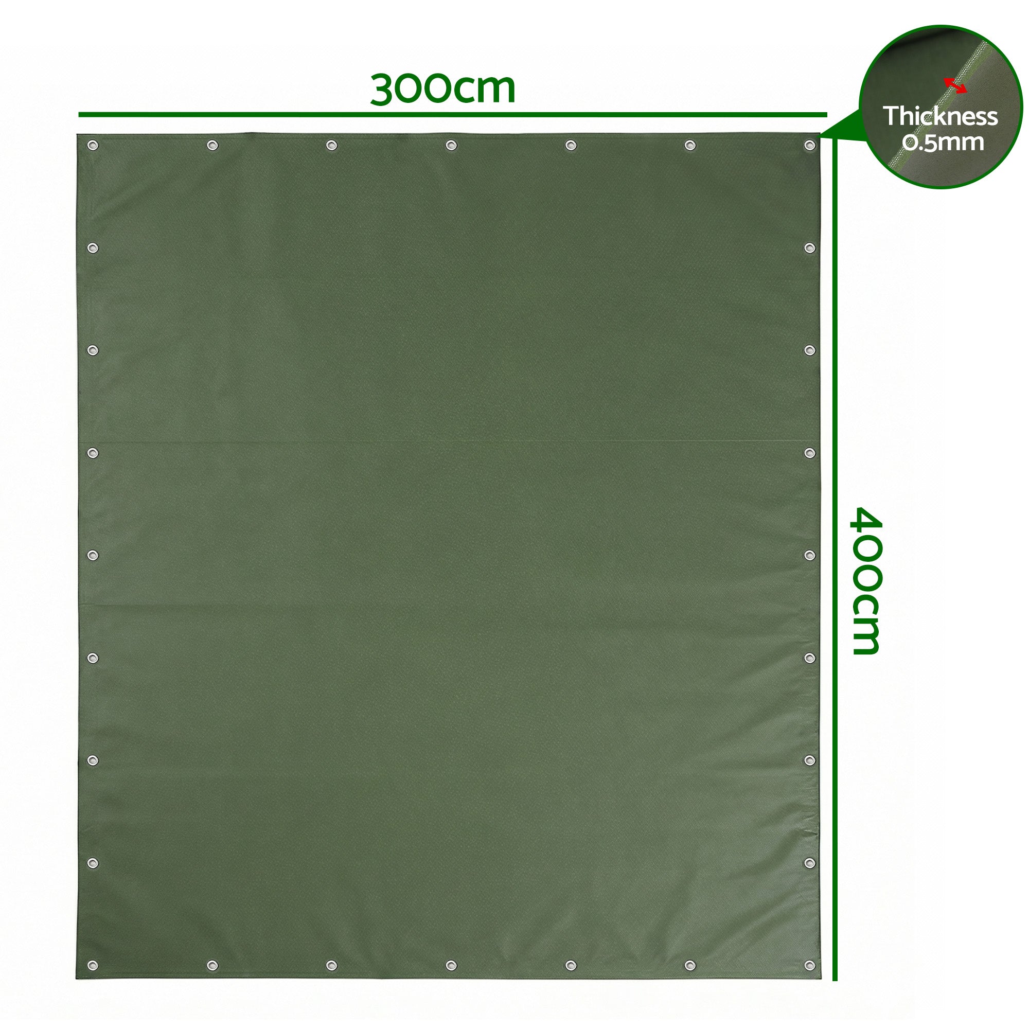 Instahut 3x4m Tarp Tarpaulin 600GSM Camping Canvas Heavy Duty Water Resistant-Outdoor Recreation > Camping > Caravan Accessories-PEROZ Accessories