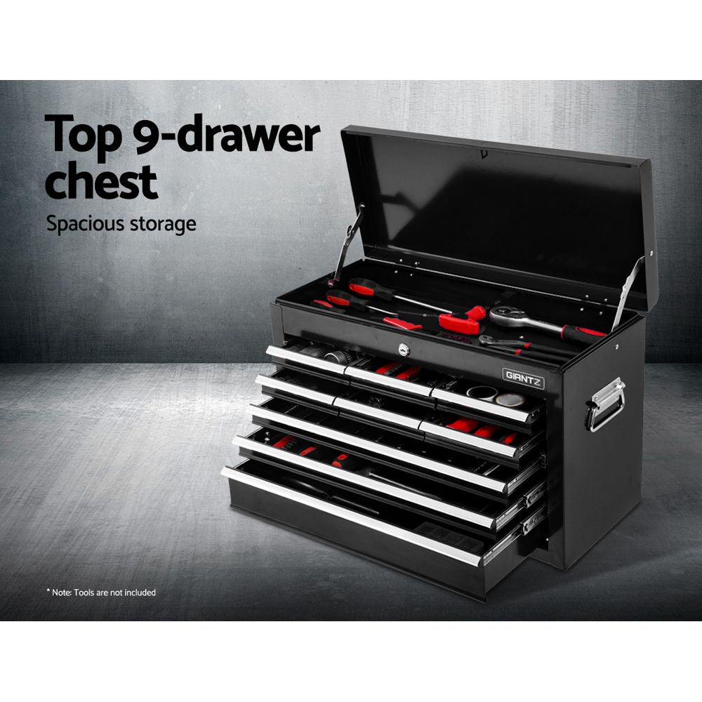 Giantz 16 Drawer Tool Box Cabinet Chest Trolley Toolbox Garage Storage Black-Tools > Tools Storage > Tool Cabinets-PEROZ Accessories