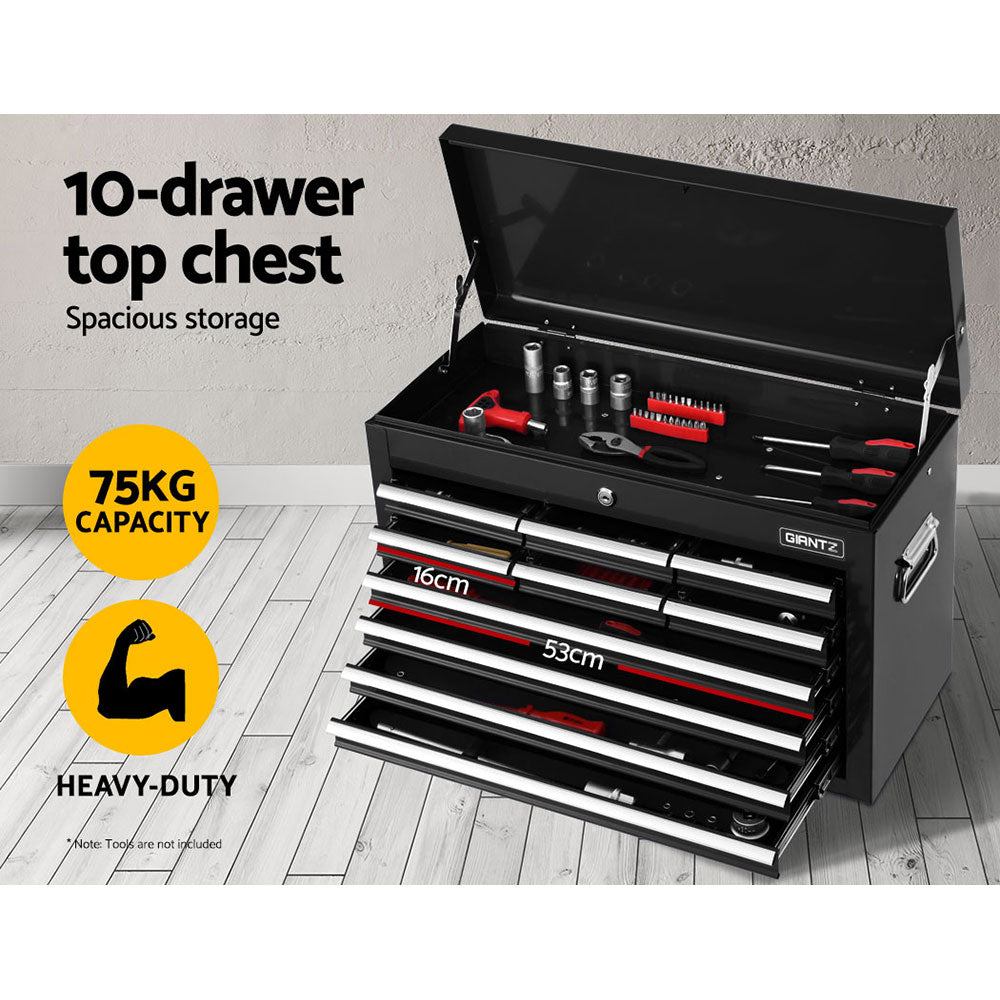 Giantz 17 Drawer Tool Box Cabinet Chest Trolley Toolbox Garage Storage Box Black-Tools > Tools Storage > Tool Cabinets-PEROZ Accessories