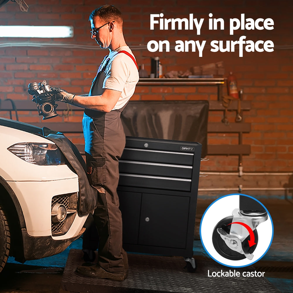 Giantz 3 Drawer Tool Box Chest Cabinet Toolbox Storage Garage Organiser Wheels-Tools > Tools Storage > Tool Cabinets-PEROZ Accessories