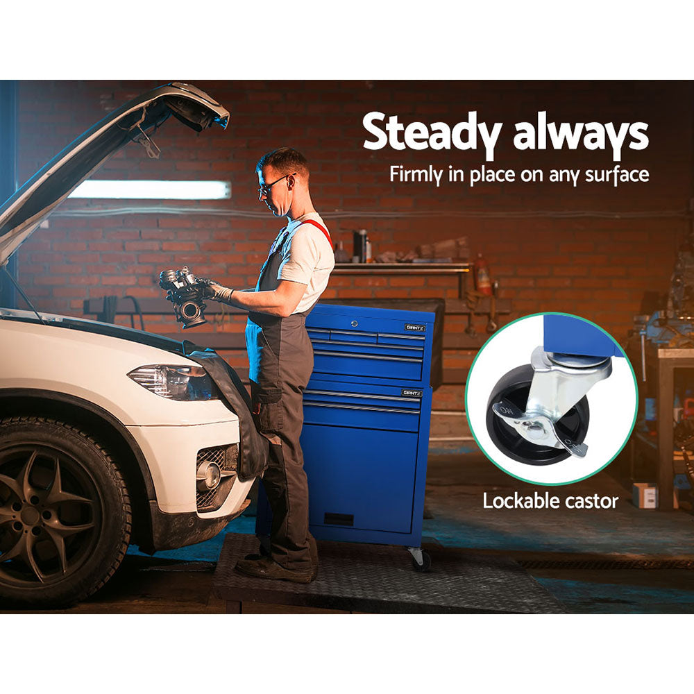 Giantz 7 Drawer Tool Box Cabinet Chest Trolley Toolbox Garage Storage Blue-Tools > Tools Storage > Tool Cabinets-PEROZ Accessories