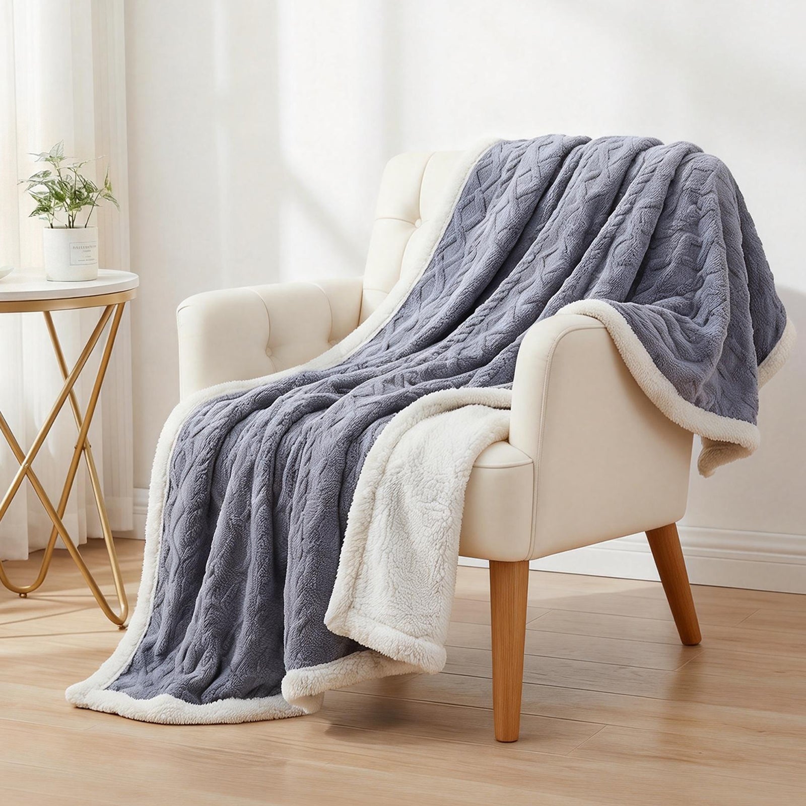 Giselle 152x203cm Throw Blanket Double-Sided Fleece Lightweight For Sofa Couch Bed Queen-Home & Garden > Bedding > Blankets & Throws-PEROZ Accessories