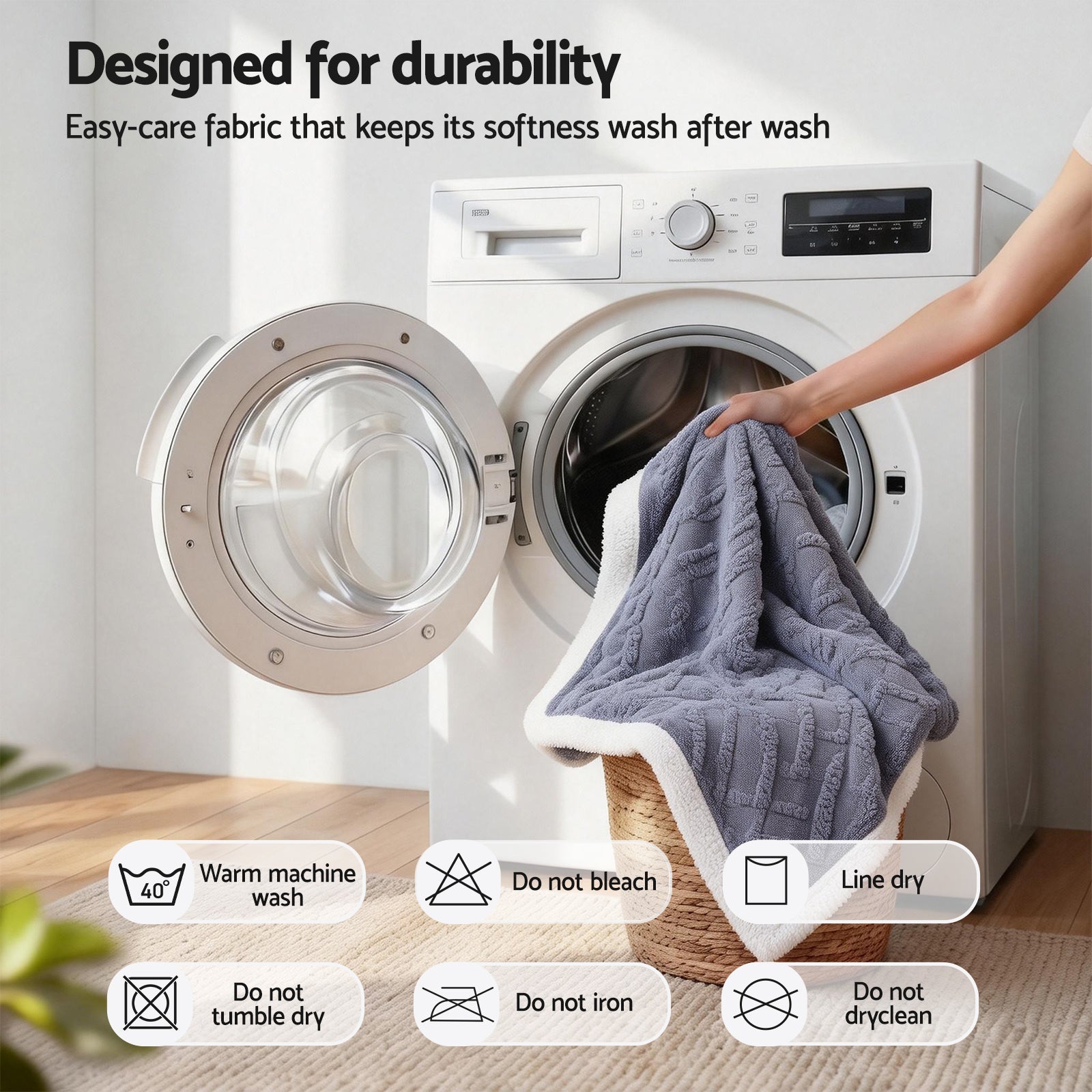 Giselle 203x230cm Throw Blanket Double-Sided Fleece Lightweight For Sofa Couch Bed-Home & Garden > Bedding > Blankets & Throws-PEROZ Accessories