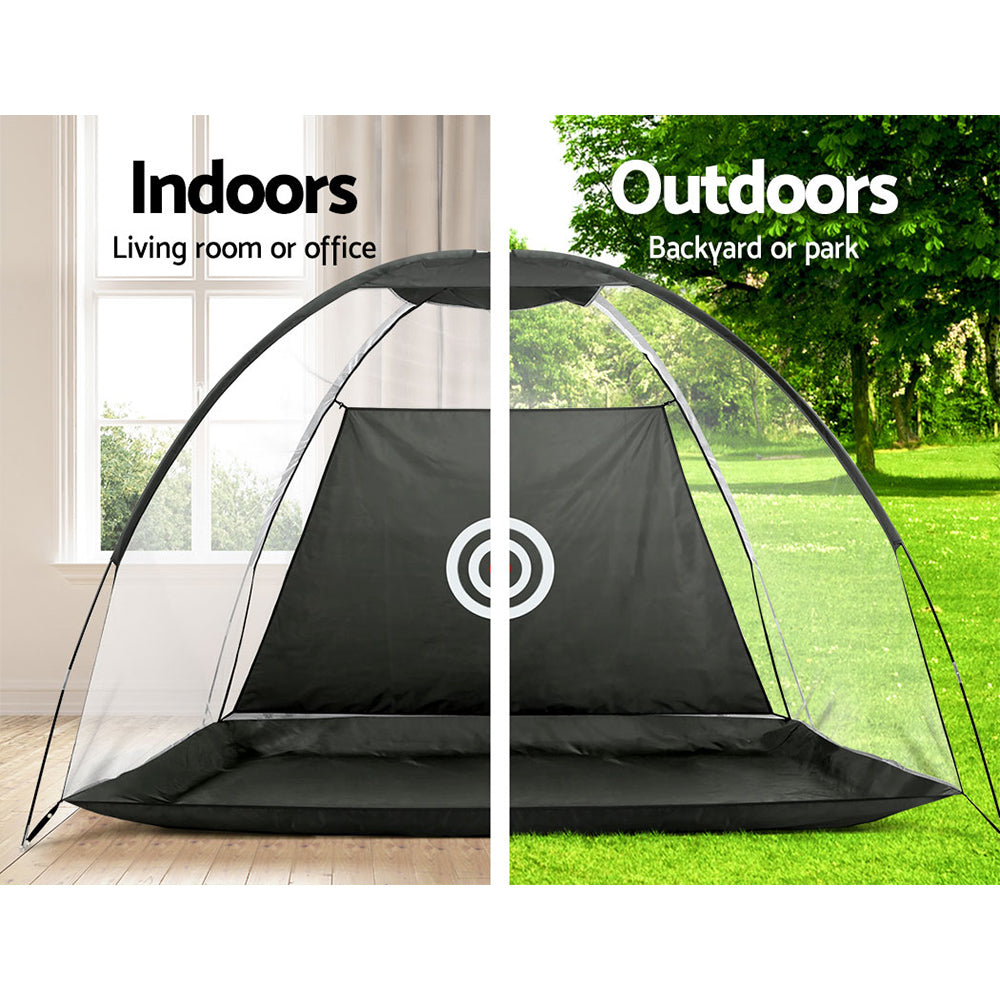 Everfit 3M Golf Practice Net Portable Training Aid Driving Target Tent Black-Sports & Fitness > Golf > Golf Training Aids-PEROZ Accessories