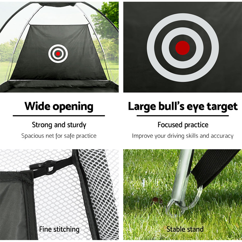 Everfit 3M Golf Practice Net Portable Training Aid Driving Target Tent Black-Sports & Fitness > Golf > Golf Training Aids-PEROZ Accessories
