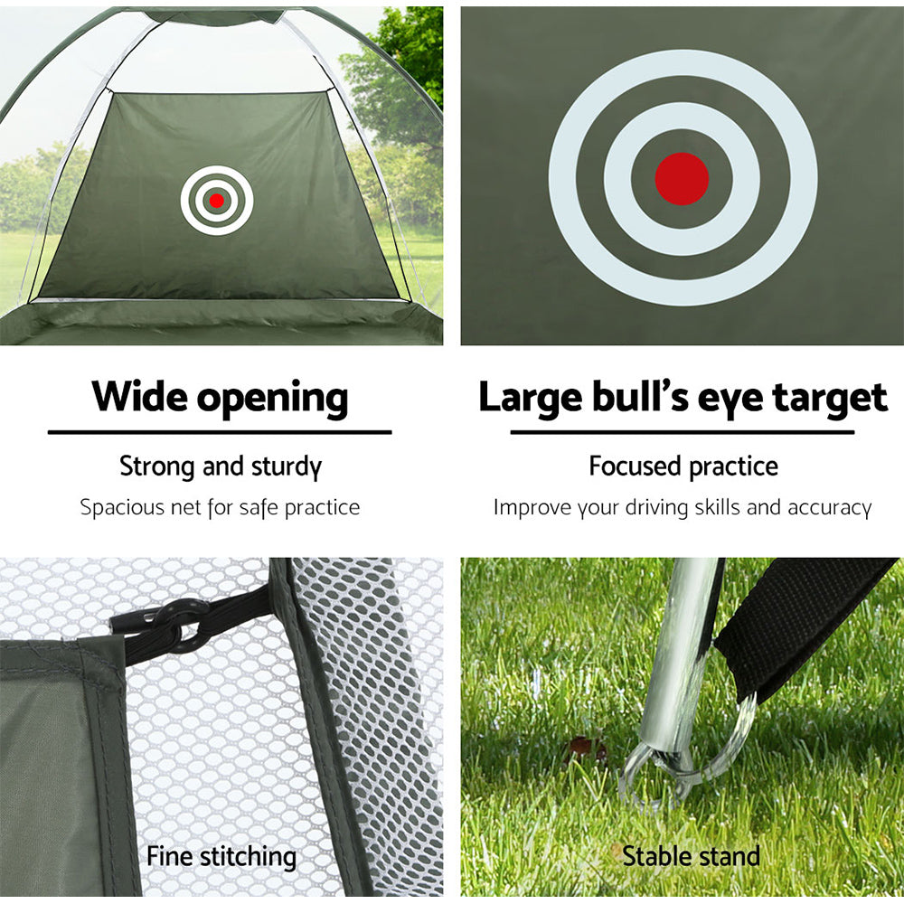 Everfit 3M Golf Practice Net Portable Training Aid Driving Target Tent Green-Sports & Fitness > Golf > Golf Training Aids-PEROZ Accessories