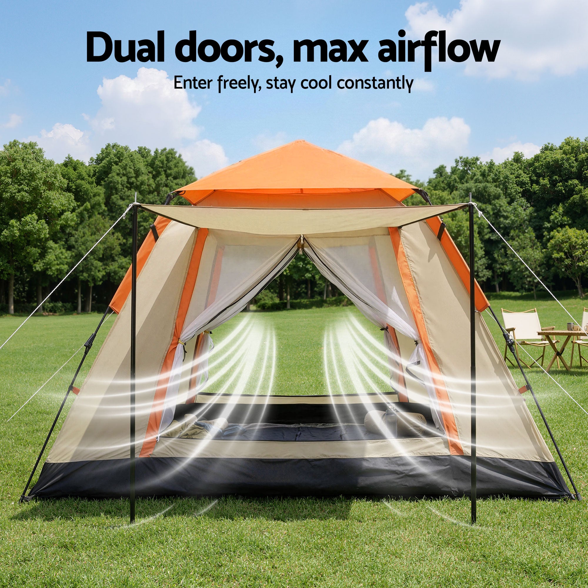 Weisshorn Pop Up Camping Tent 3-4 Person Automatic Tent Instant Setup Waterproof-Outdoor Recreation > Camping > Tents-PEROZ Accessories