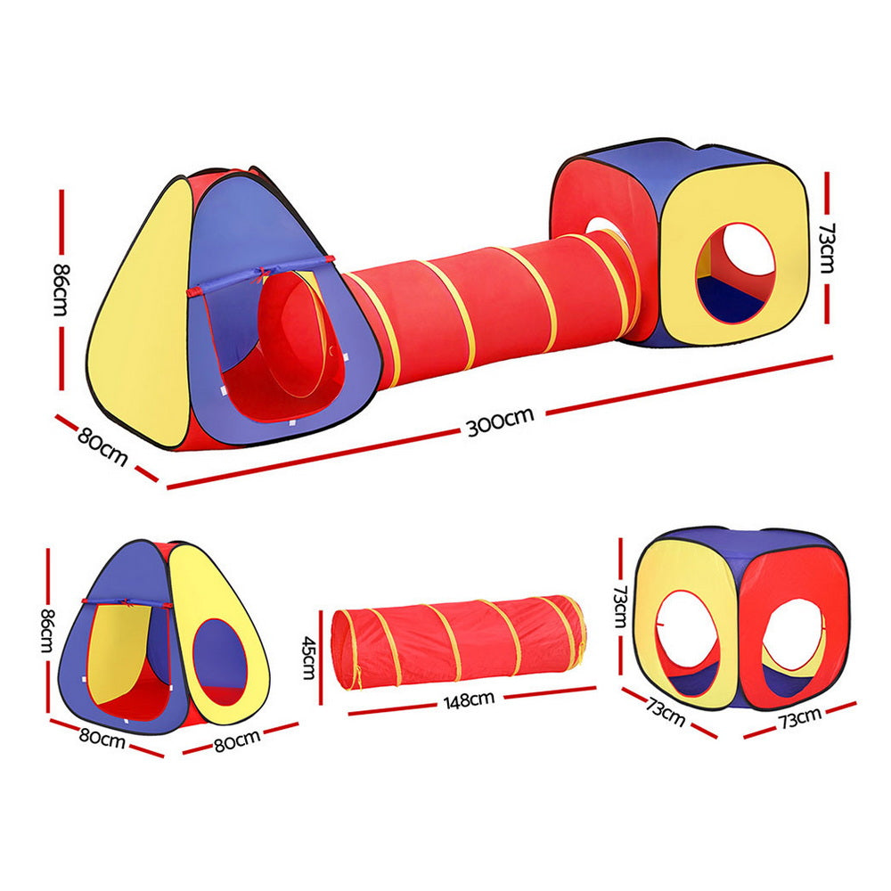 Keezi Kids Playhouse Play Tent Pop Up Teepee Castle Crawl Tunnel Outdoor Indoor Toys Children Gift-Baby & Kids > Baby & Kid&