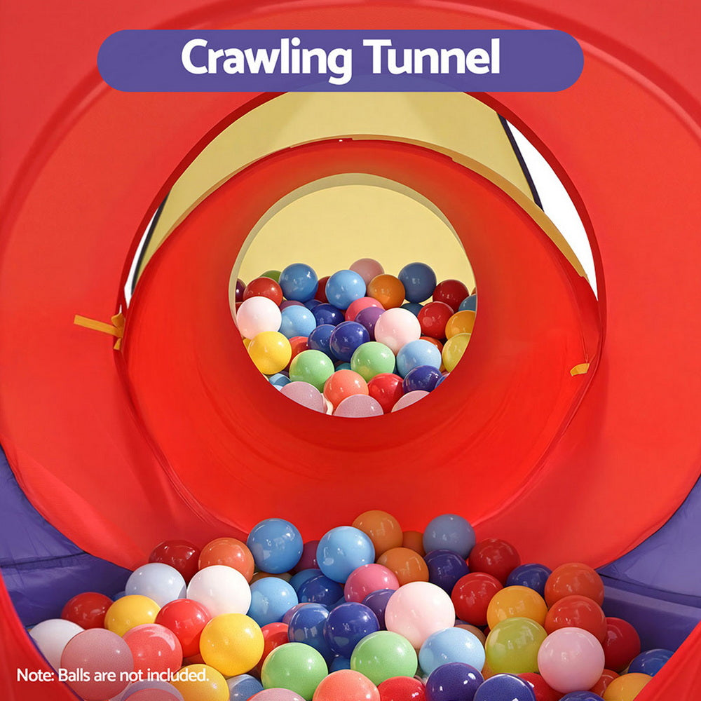 Keezi Kids Playhouse Play Tent Pop Up Teepee Castle Crawl Tunnel Outdoor Indoor Toys Children Gift-Baby & Kids > Baby & Kid&