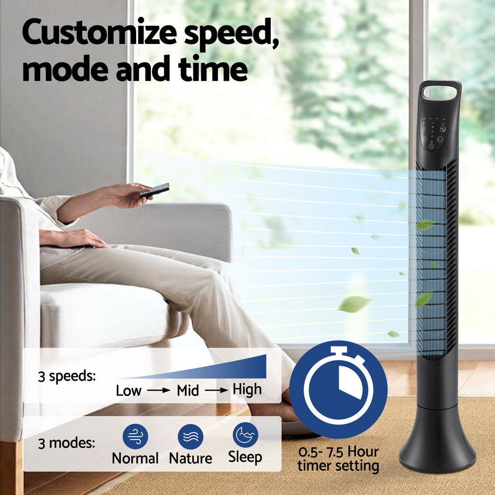 Devanti Tower Fan Oscillating 3 Speeds with Remote 91cm-Appliances > Fans > Ceiling Fans-PEROZ Accessories