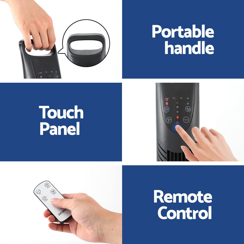 Devanti Tower Fan Oscillating 3 Speeds with Remote 91cm-Appliances > Fans > Ceiling Fans-PEROZ Accessories