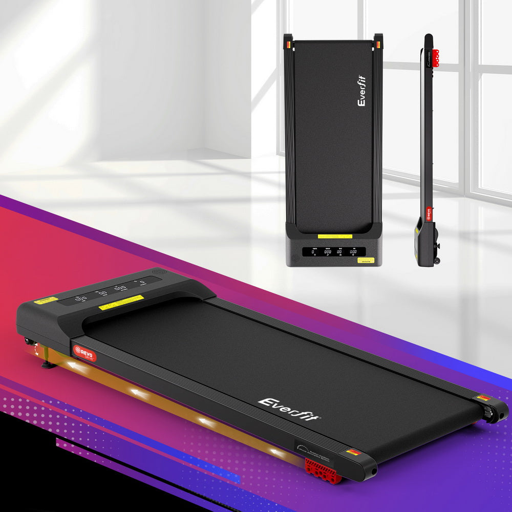 Everfit Treadmill Electric Walking Pad Incline Under Desk Home Gym 380mm Black-Sports & Fitness > Exercise, Gym & Fitness > Treadmills-PEROZ Accessories