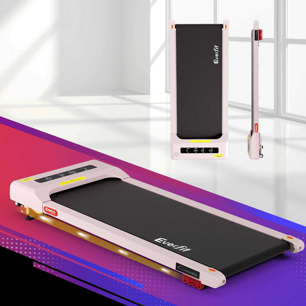 Everfit Treadmill Electric Walking Pad Incline Under Desk Home Gym 380mm Pink-Sports & Fitness > Exercise, Gym & Fitness > Treadmills-PEROZ Accessories