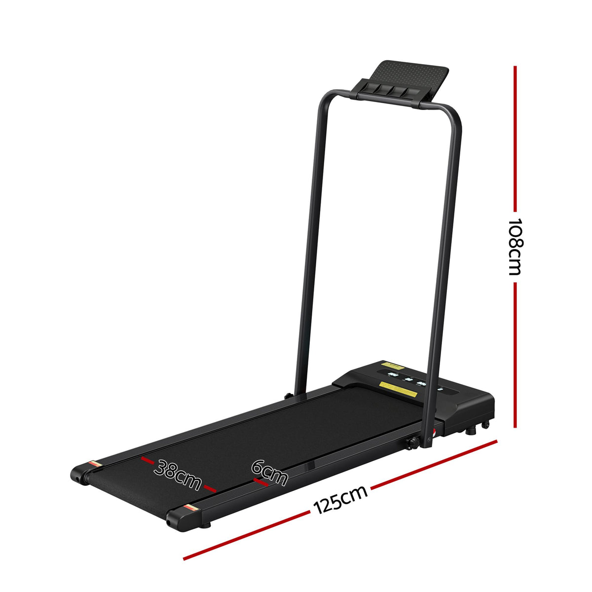 Everfit 2 in 1 Treadmill Electric Walking Pad Under Desk Home Gym Fitness 380mm Black-Walking Pad-PEROZ Accessories