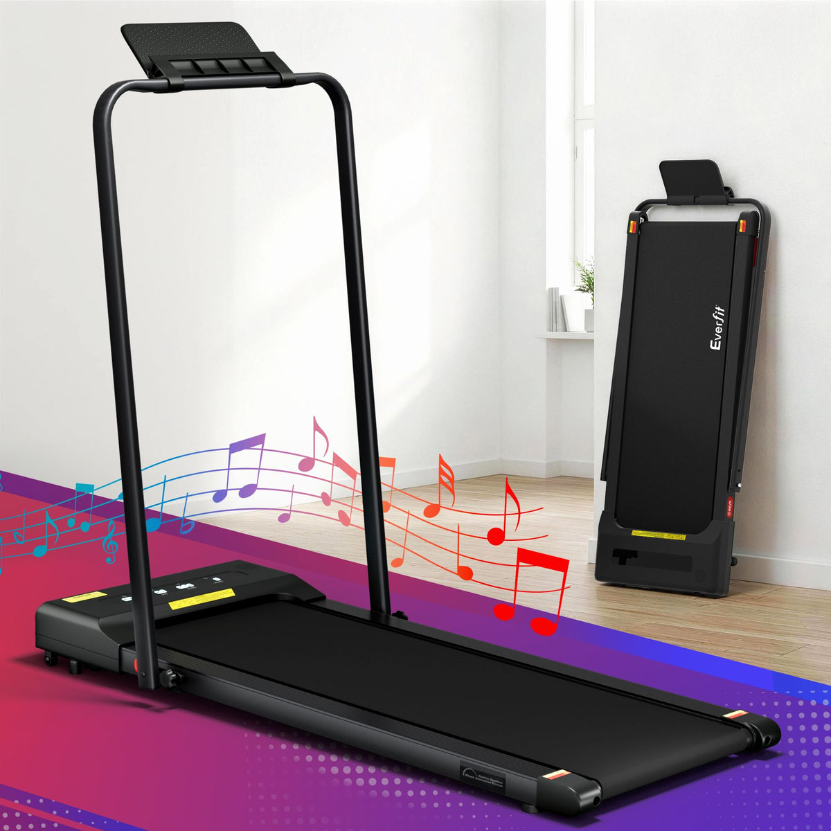 Everfit 2 in 1 Treadmill Electric Walking Pad Under Desk Home Gym Fitness 380mm Black-Walking Pad-PEROZ Accessories