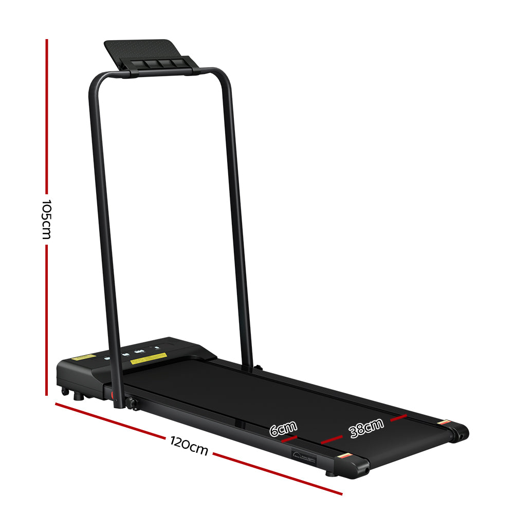 Everfit Treadmill Electric Walking Pad Under Desk Home Gym Fitness 380mm Black-Sports & Fitness > Exercise, Gym & Fitness > Treadmills-PEROZ Accessories