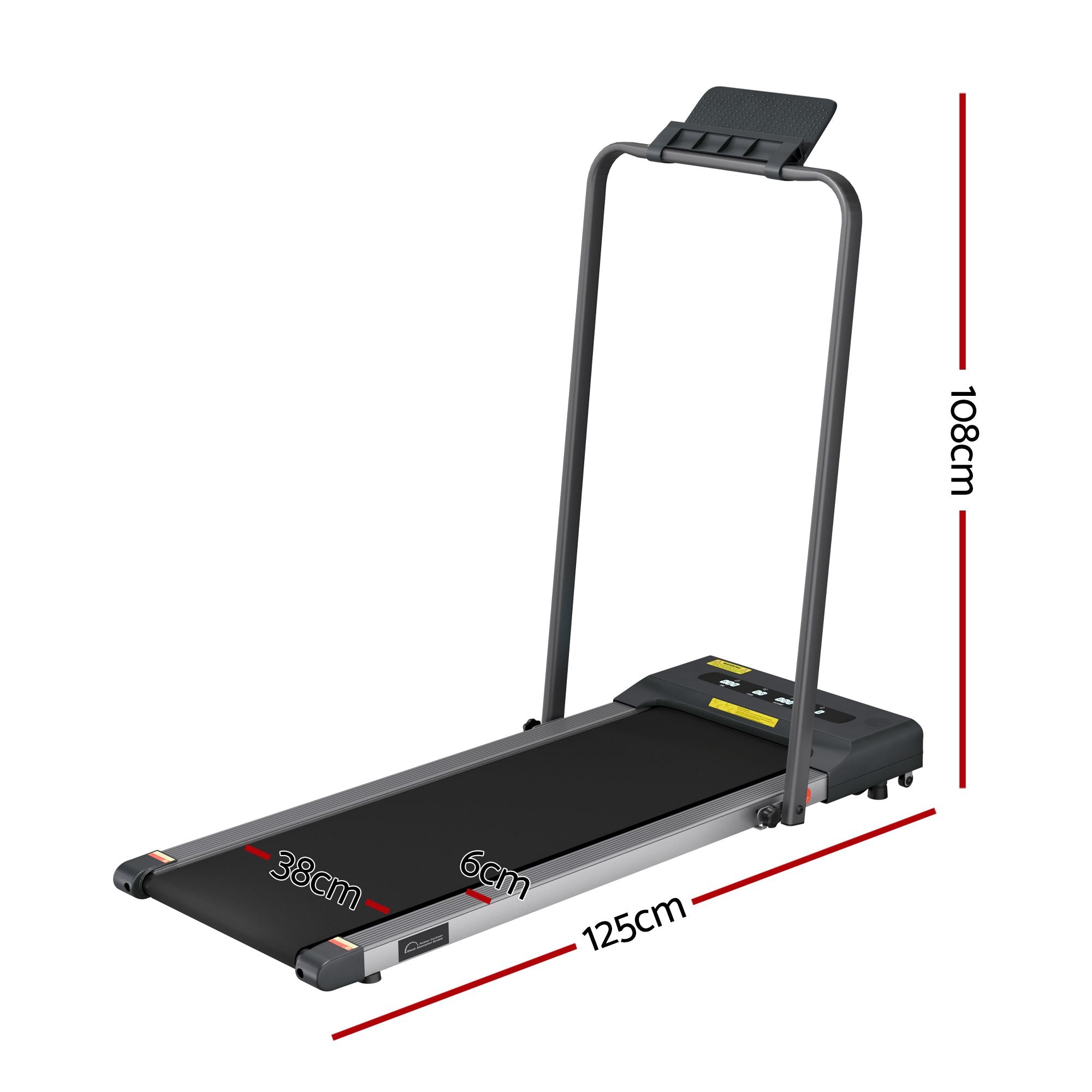 Everfit 2 in 1 Treadmill Electric Walking Pad Under Desk Home Gym Fitness 380mm Grey-Walking Pad-PEROZ Accessories
