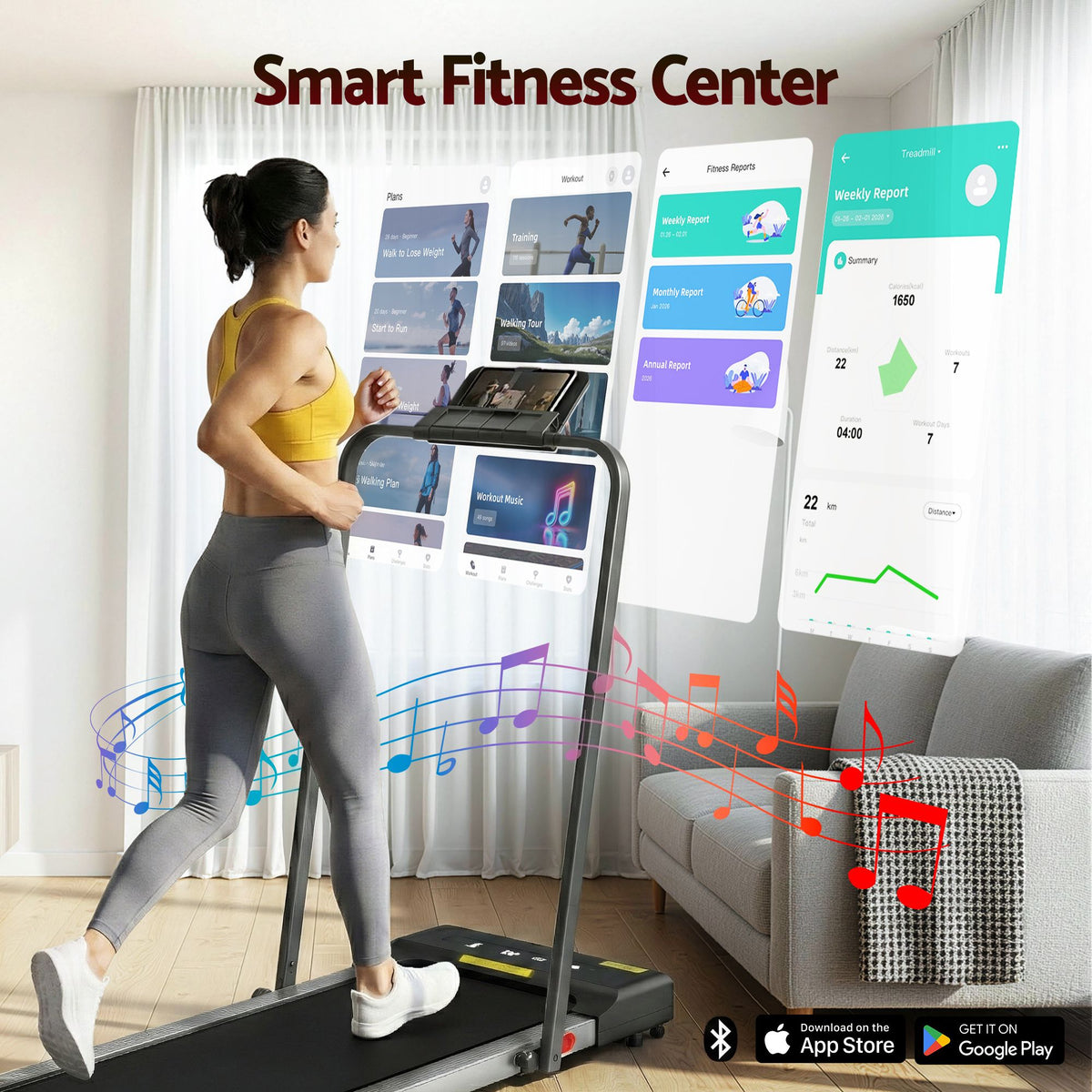 Everfit 2 in 1 Treadmill Electric Walking Pad Under Desk Home Gym Fitness 380mm Grey-Walking Pad-PEROZ Accessories