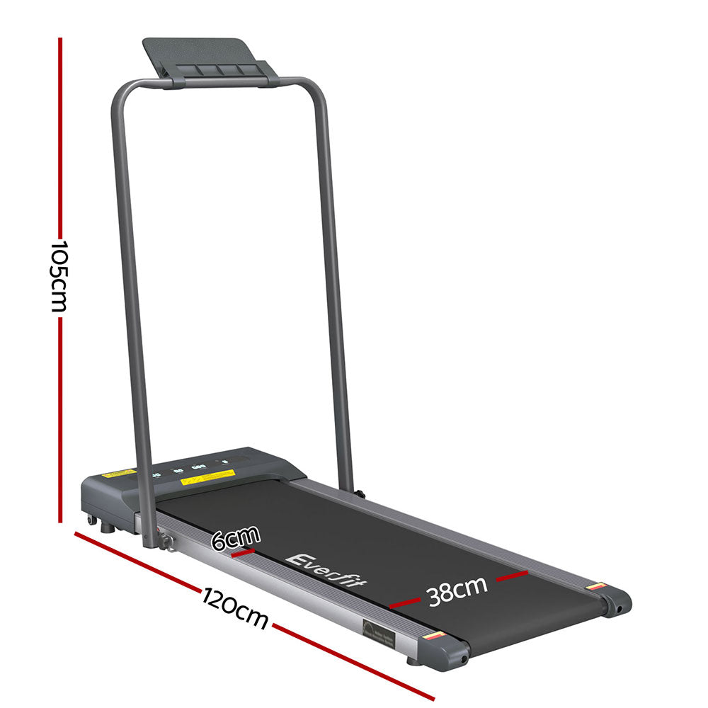 Everfit Treadmill Electric Walking Pad Under Desk Home Gym Fitness 380mm Grey-Sports & Fitness > Exercise, Gym & Fitness > Treadmills-PEROZ Accessories