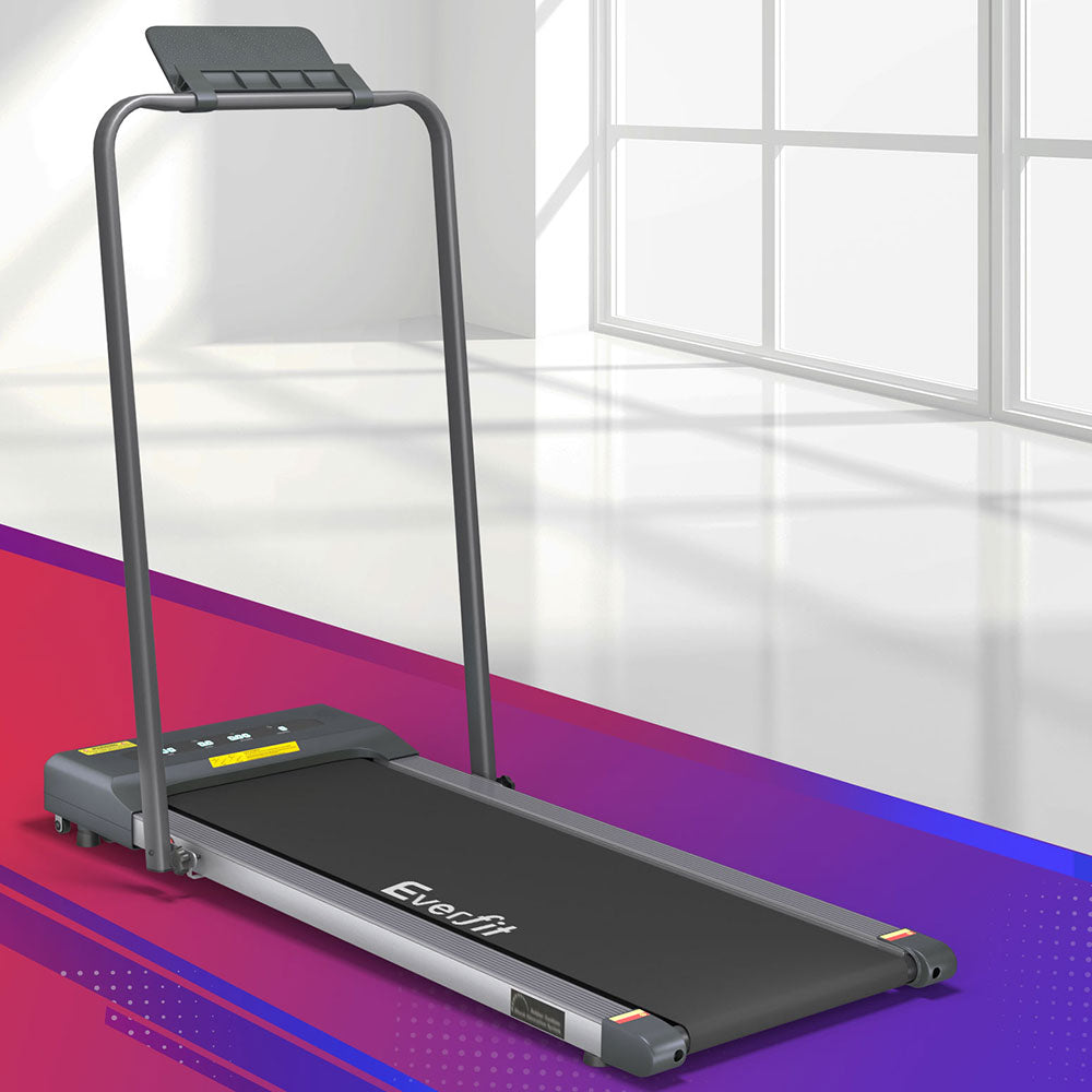 Everfit Treadmill Electric Walking Pad Under Desk Home Gym Fitness 380mm Grey-Sports & Fitness > Exercise, Gym & Fitness > Treadmills-PEROZ Accessories