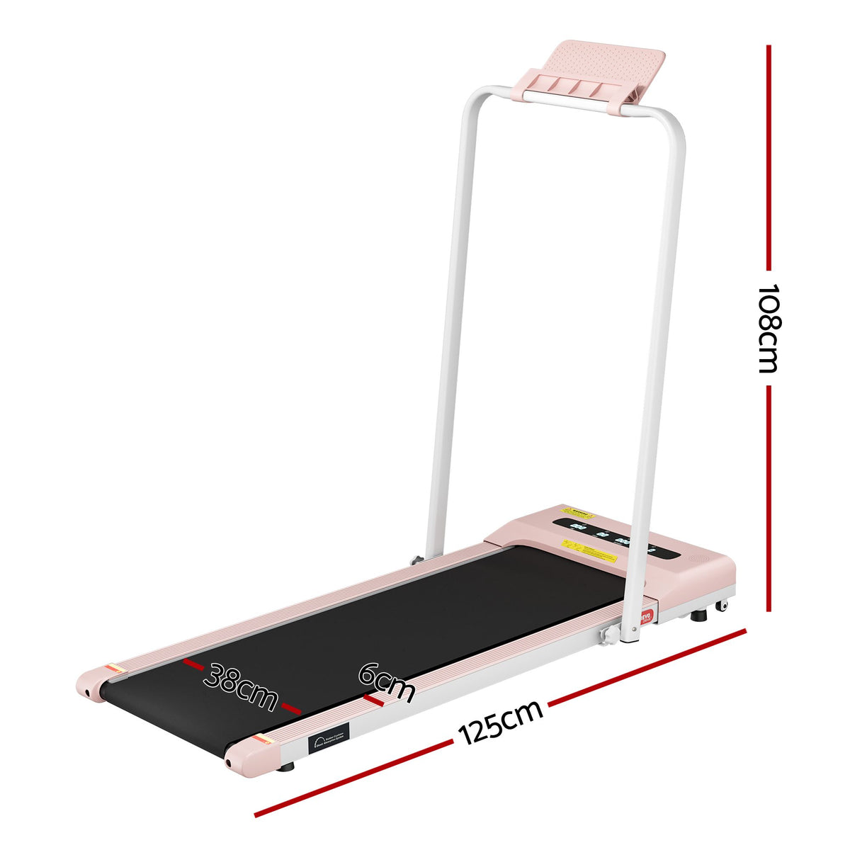 Everfit 2 in 1 Treadmill Electric Walking Pad Under Desk Home Gym Fitness 380mm Pink-Walking Pad-PEROZ Accessories
