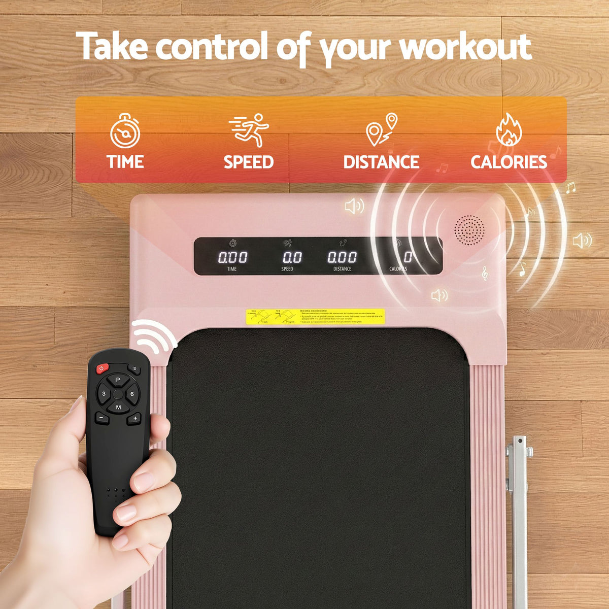 Everfit 2 in 1 Treadmill Electric Walking Pad Under Desk Home Gym Fitness 380mm Pink-Walking Pad-PEROZ Accessories