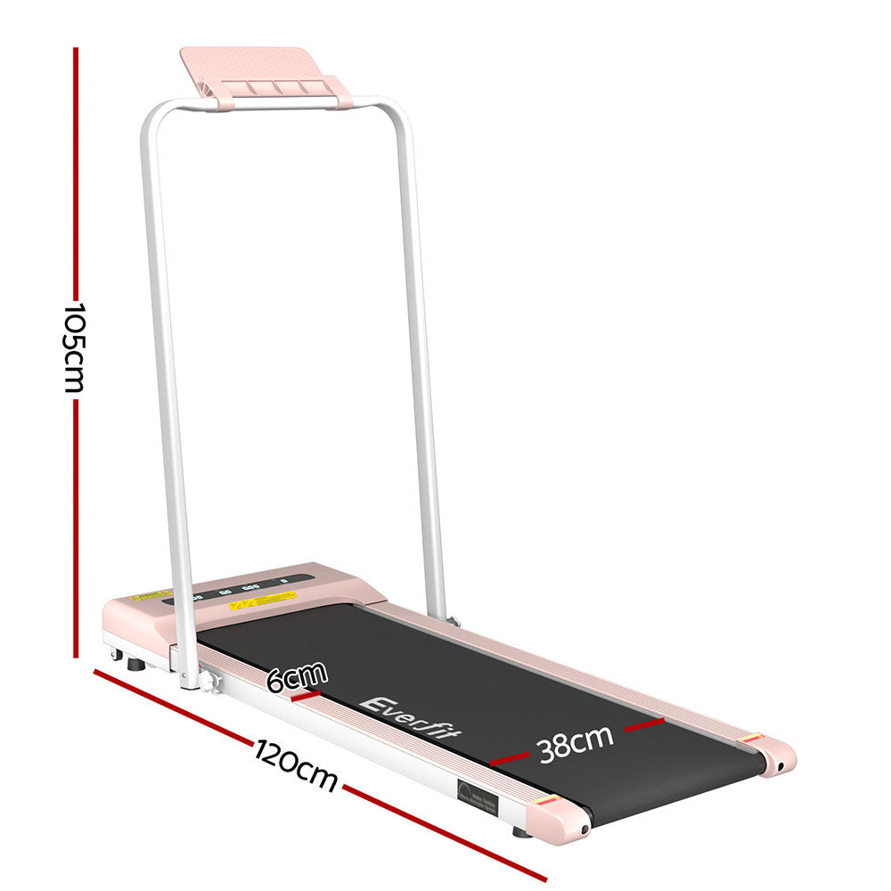 Everfit Treadmill Electric Walking Pad Under Desk Home Gym Fitness 380mm Pink-Sports & Fitness > Exercise, Gym & Fitness > Treadmills-PEROZ Accessories
