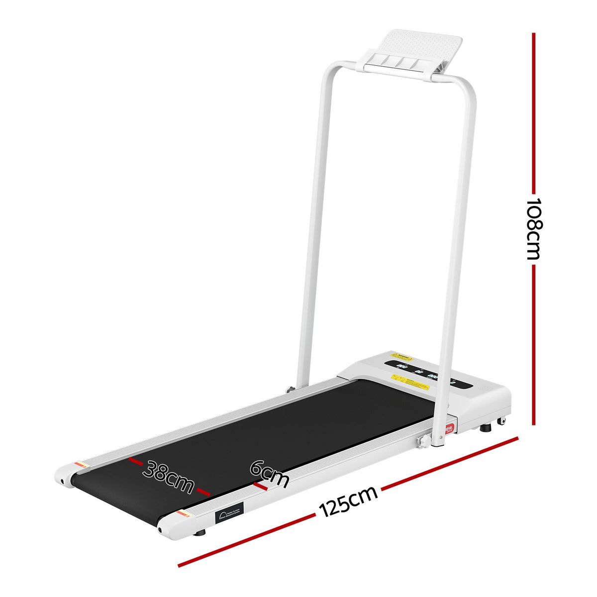Everfit 2 in 1 Treadmill Electric Walking Pad Under Desk Home Gym Fitness 380mm White-Walking Pad-PEROZ Accessories