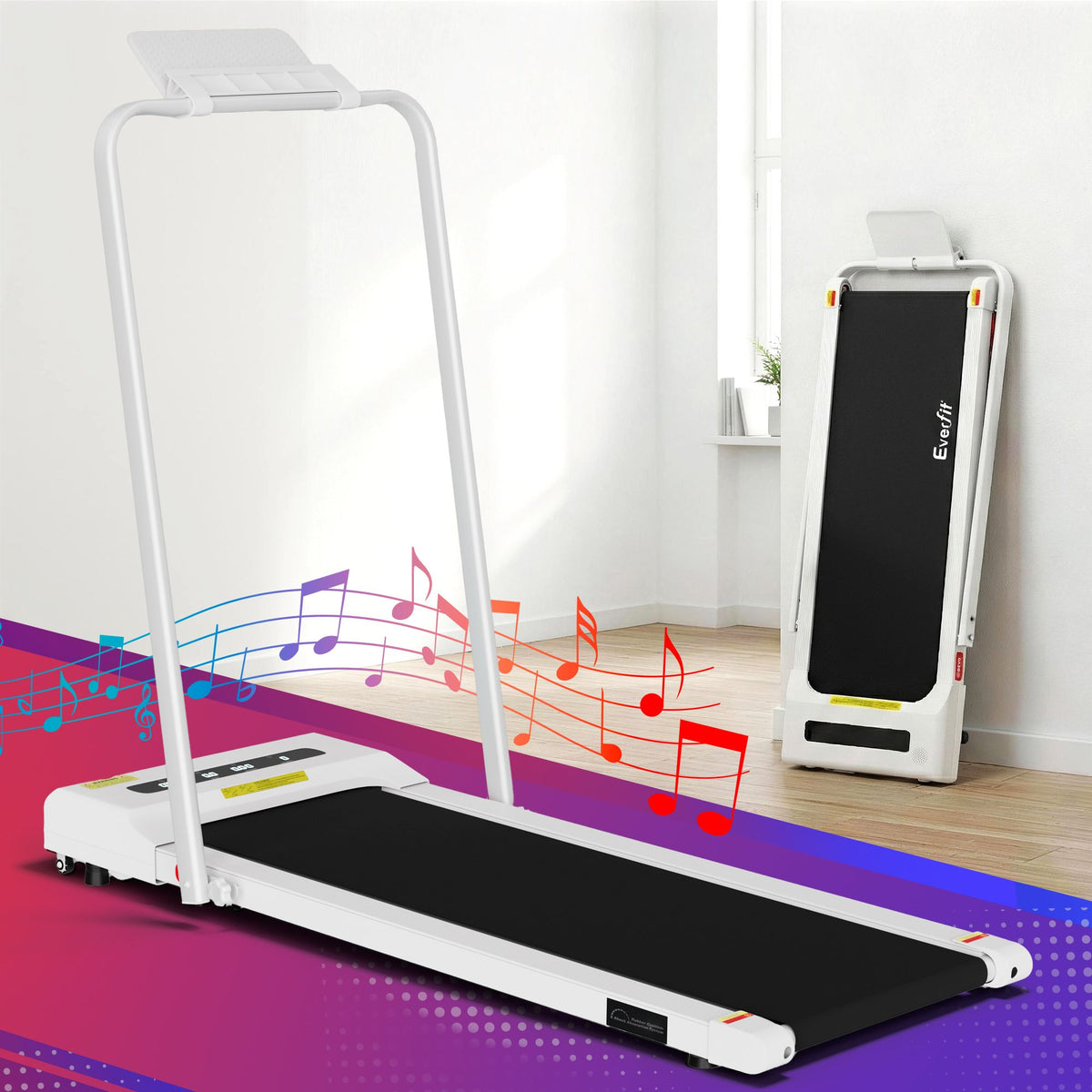 Everfit 2 in 1 Treadmill Electric Walking Pad Under Desk Home Gym Fitness 380mm White-Walking Pad-PEROZ Accessories
