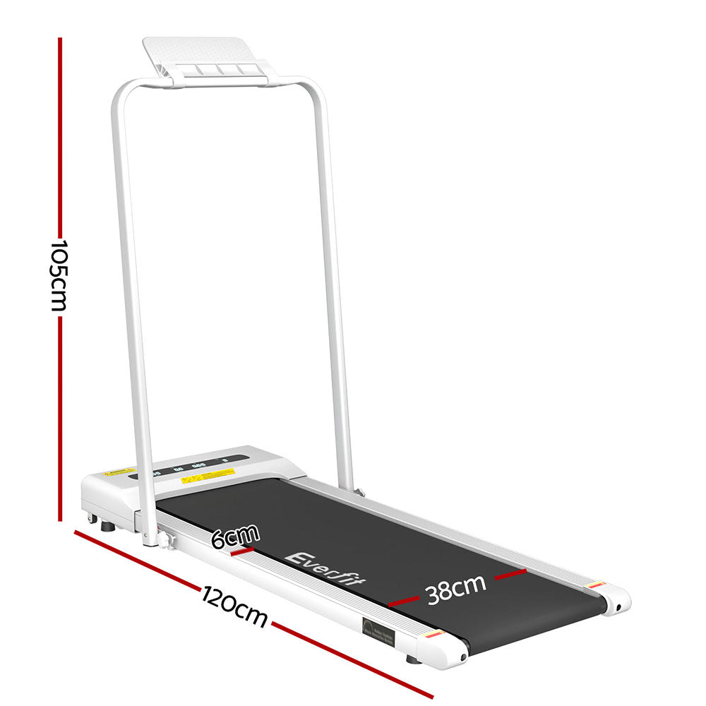 Everfit Treadmill Electric Walking Pad Under Desk Home Gym Fitness 380mm White-Sports & Fitness > Exercise, Gym & Fitness > Treadmills-PEROZ Accessories