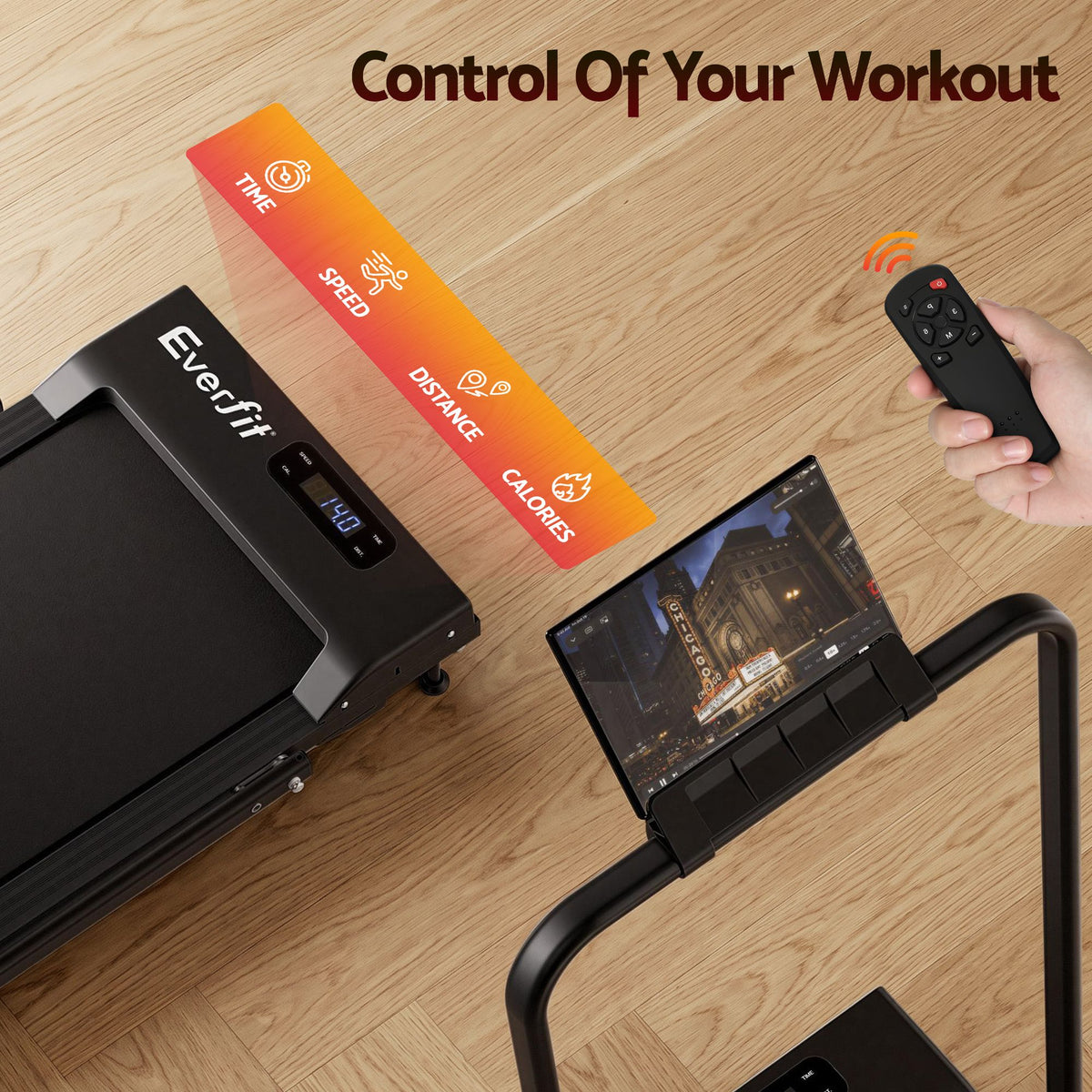 Everfit 3 in 1 Walking Pad Treadmill 12% Incline Foldable Under Desk Treadmills for Home Gym With 38cm Wide Belt Black-Sports & Fitness > Exercise, Gym & Fitness > Treadmills-PEROZ Accessories