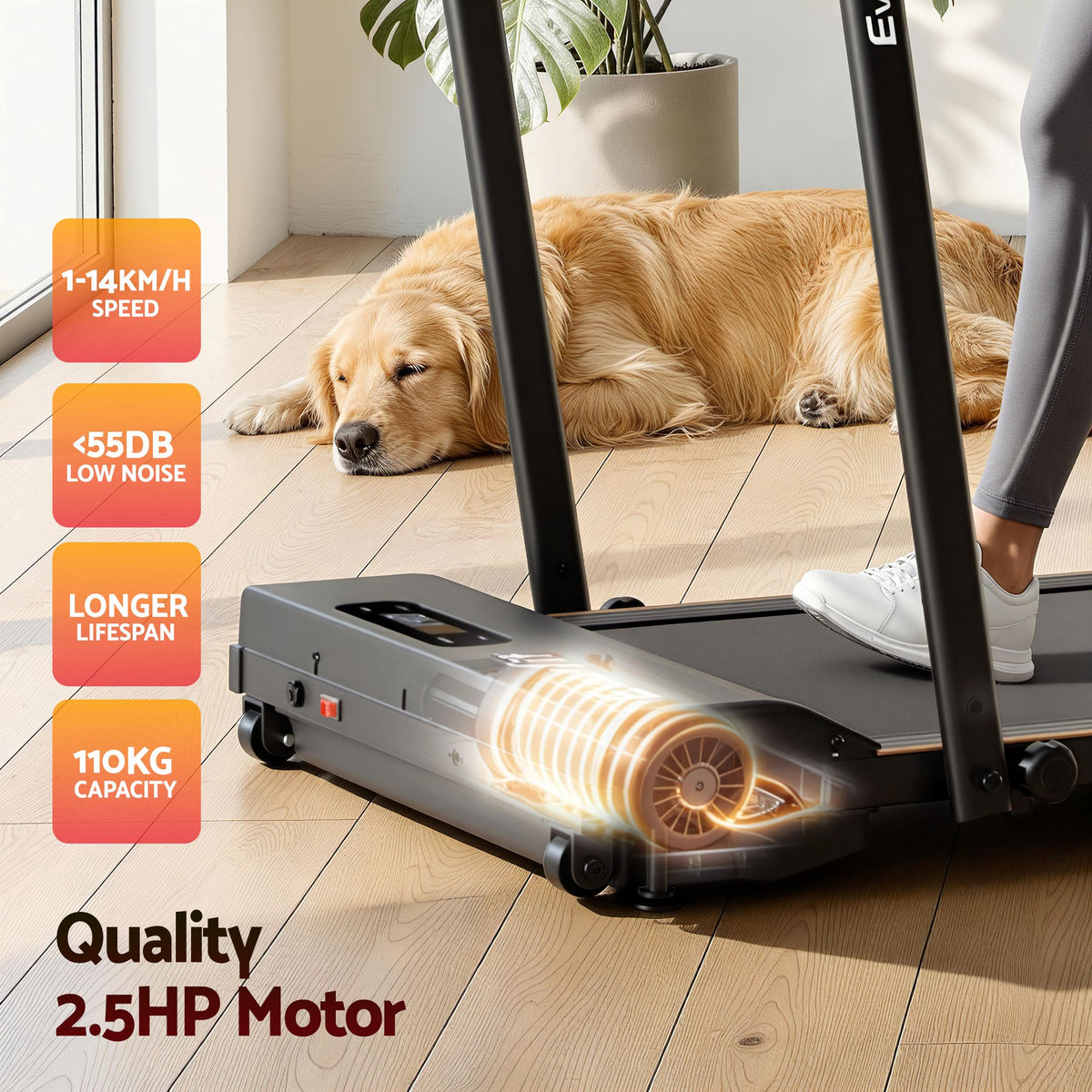 Everfit 3 in 1 Walking Pad Treadmill 12% Incline Foldable Under Desk Treadmills for Home Gym With 38cm Wide Belt Black-Sports & Fitness > Exercise, Gym & Fitness > Treadmills-PEROZ Accessories