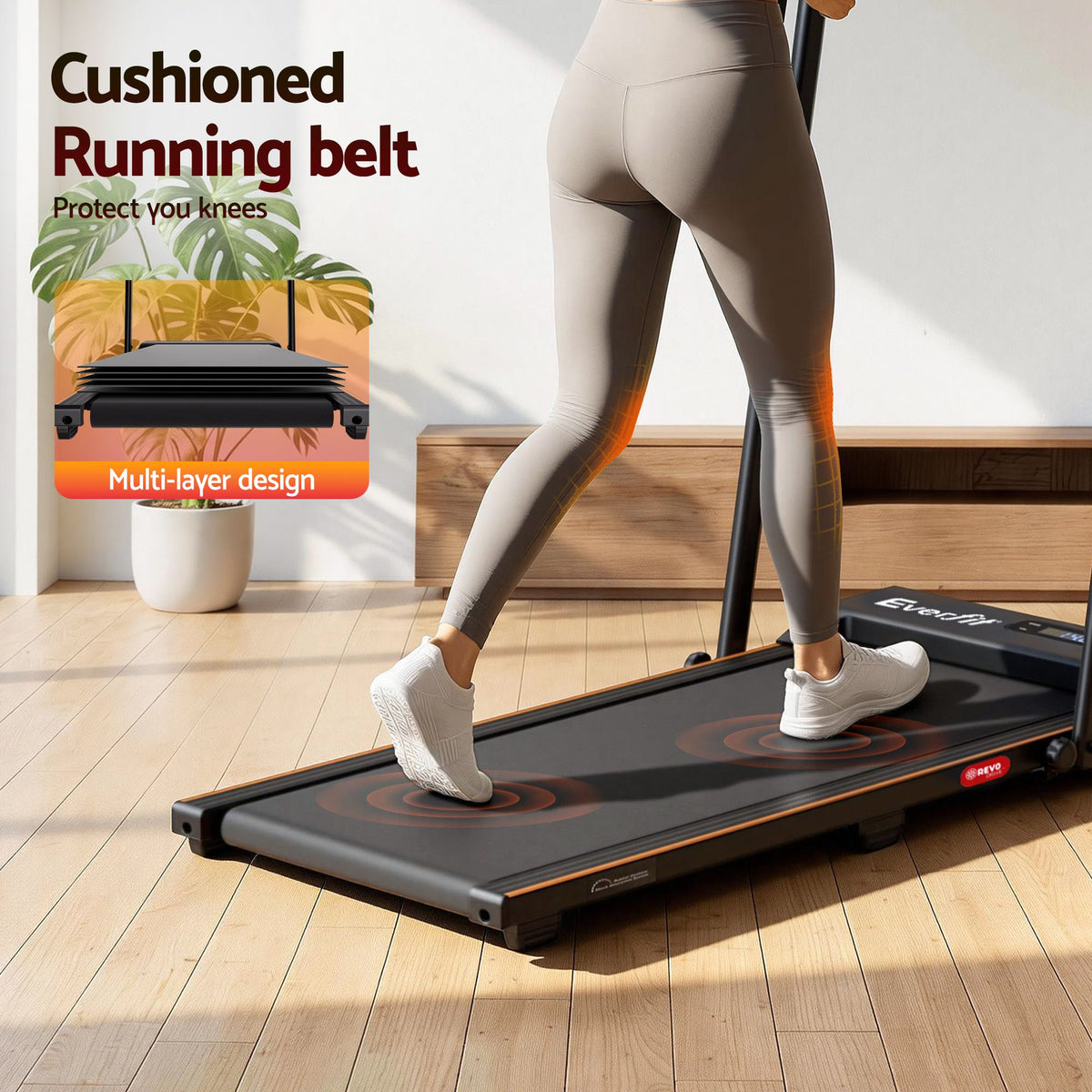 Everfit 3 in 1 Walking Pad Treadmill 12% Incline Foldable Under Desk Treadmills for Home Gym With 38cm Wide Belt Black-Sports & Fitness > Exercise, Gym & Fitness > Treadmills-PEROZ Accessories