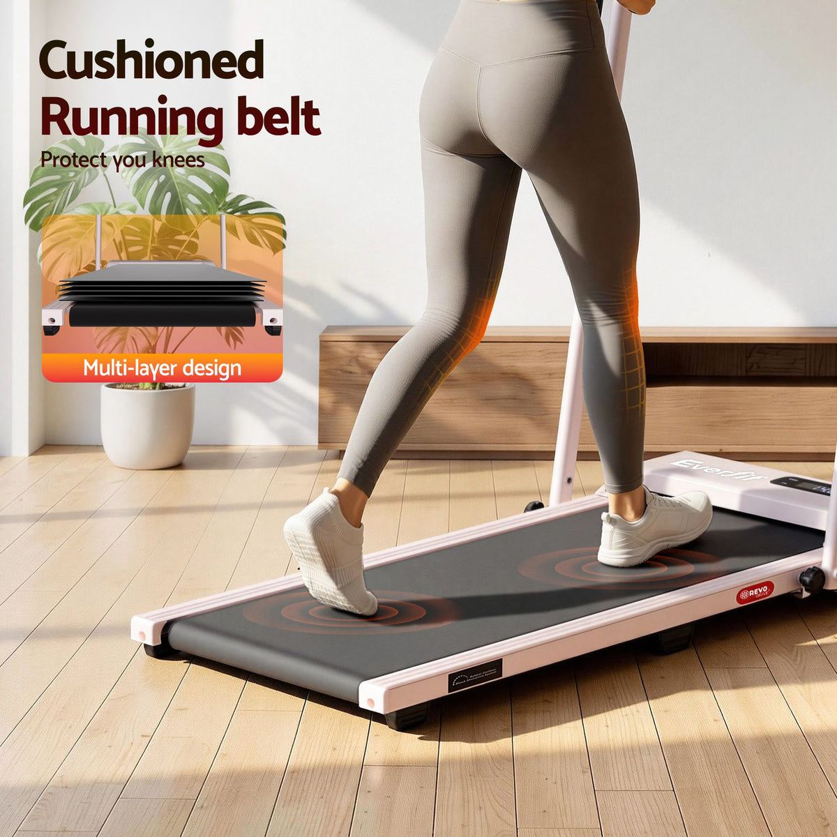 Everfit 3 in 1 Walking Pad Treadmill 12% Incline Foldable Under Desk Treadmills for Home Gym With 38cm Wide Belt Pink-Sports & Fitness > Exercise, Gym & Fitness > Treadmills-PEROZ Accessories