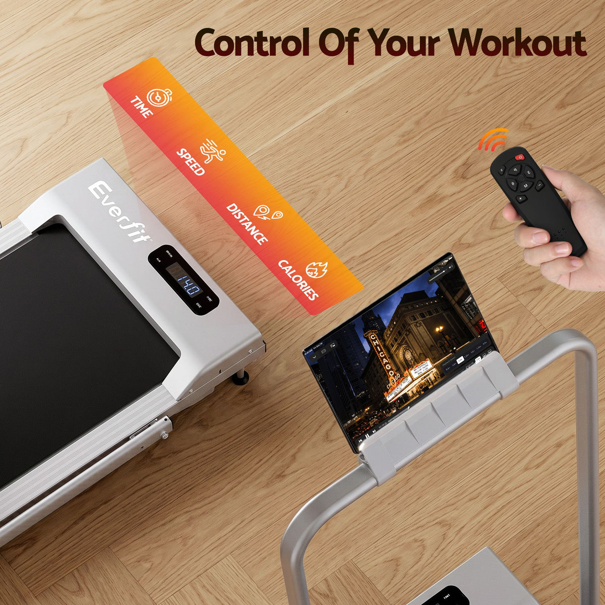 Everfit 3 in 1 Walking Pad Treadmill 12% Incline Foldable Under Desk Treadmills for Home Gym With 38cm Wide Belt Silver-Sports & Fitness > Exercise, Gym & Fitness > Treadmills-PEROZ Accessories