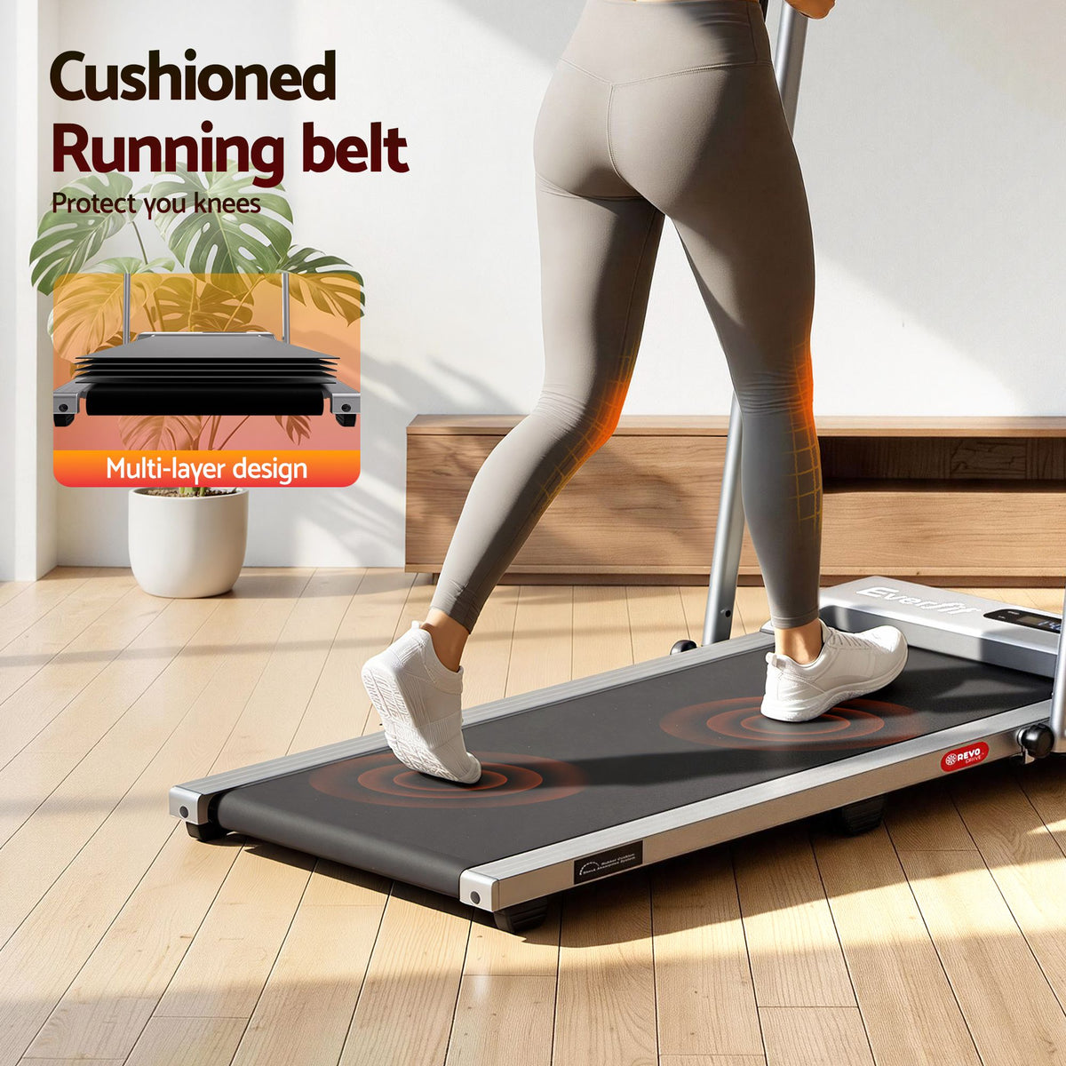 Everfit 3 in 1 Walking Pad Treadmill 12% Incline Foldable Under Desk Treadmills for Home Gym With 38cm Wide Belt Silver-Sports & Fitness > Exercise, Gym & Fitness > Treadmills-PEROZ Accessories