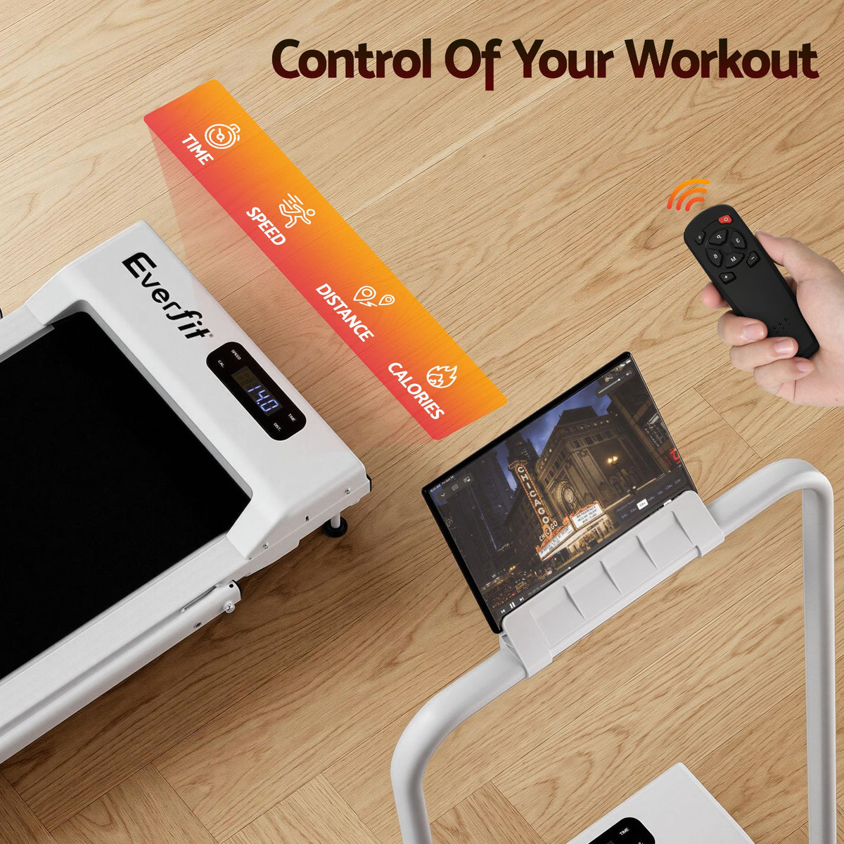 Everfit 3 in 1 Walking Pad Treadmill 12% Incline Foldable Under Desk Treadmills for Home Gym With 38cm Wide Belt White-Sports & Fitness > Exercise, Gym & Fitness > Treadmills-PEROZ Accessories