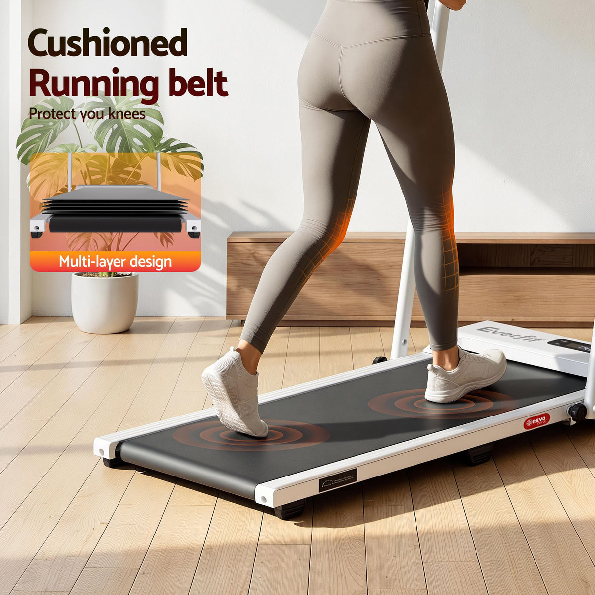 Everfit 3 in 1 Walking Pad Treadmill 12% Incline Foldable Under Desk Treadmills for Home Gym With 38cm Wide Belt White-Sports & Fitness > Exercise, Gym & Fitness > Treadmills-PEROZ Accessories