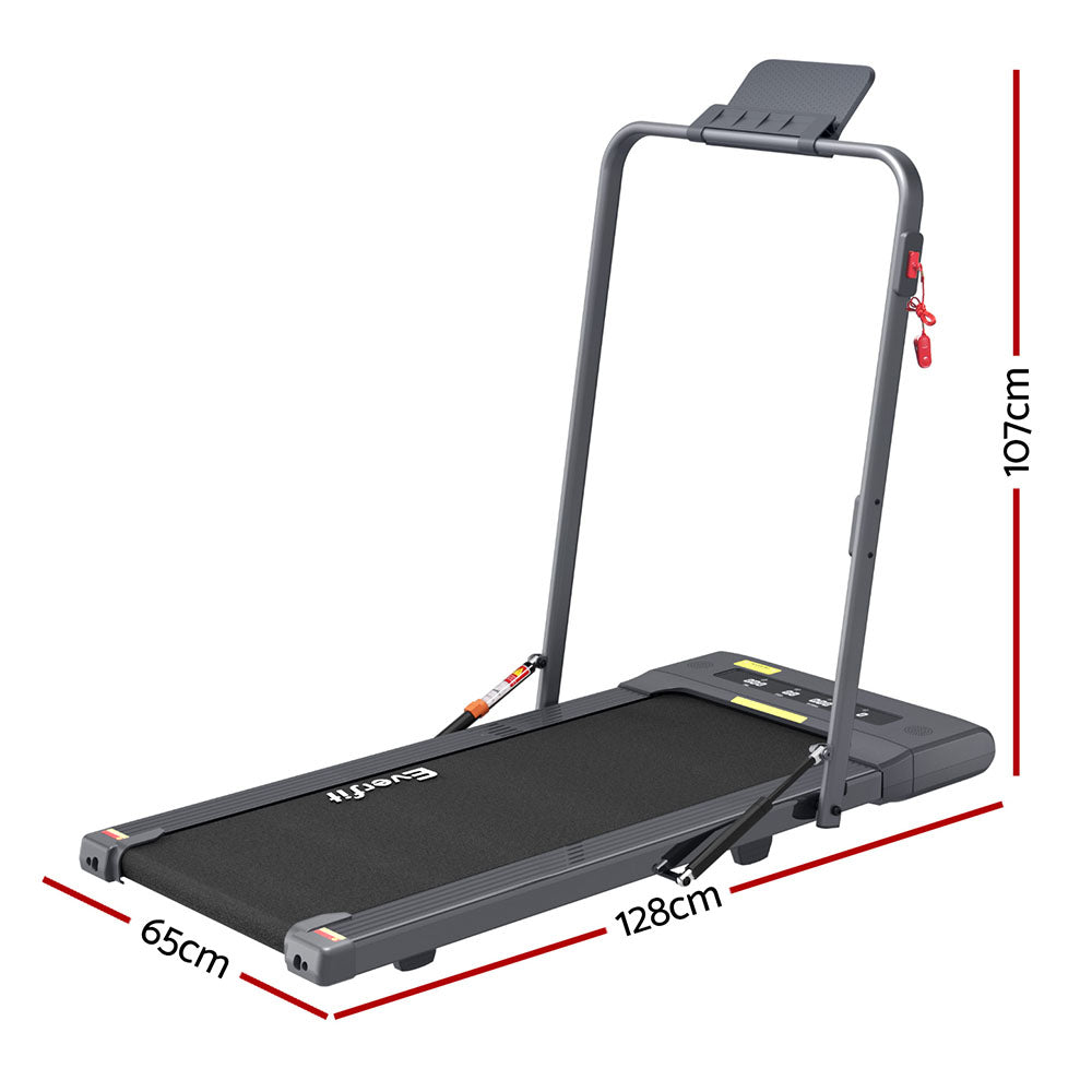 Everfit Treadmill Electric Walking Pad Under Desk Home Gym Fitness 400mm Grey-Sports & Fitness > Exercise, Gym & Fitness > Treadmills-PEROZ Accessories